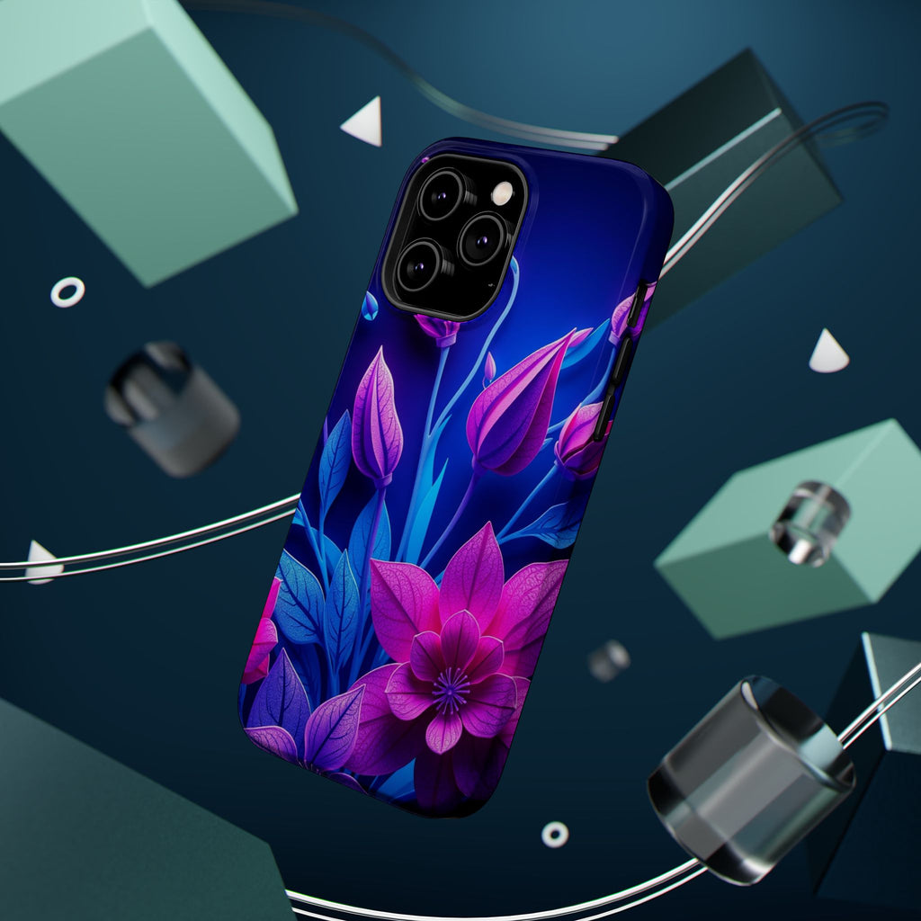 iPhone Neon Floral Paper Cut Art Bold Modern Everyday Snap Case · iPhone Case