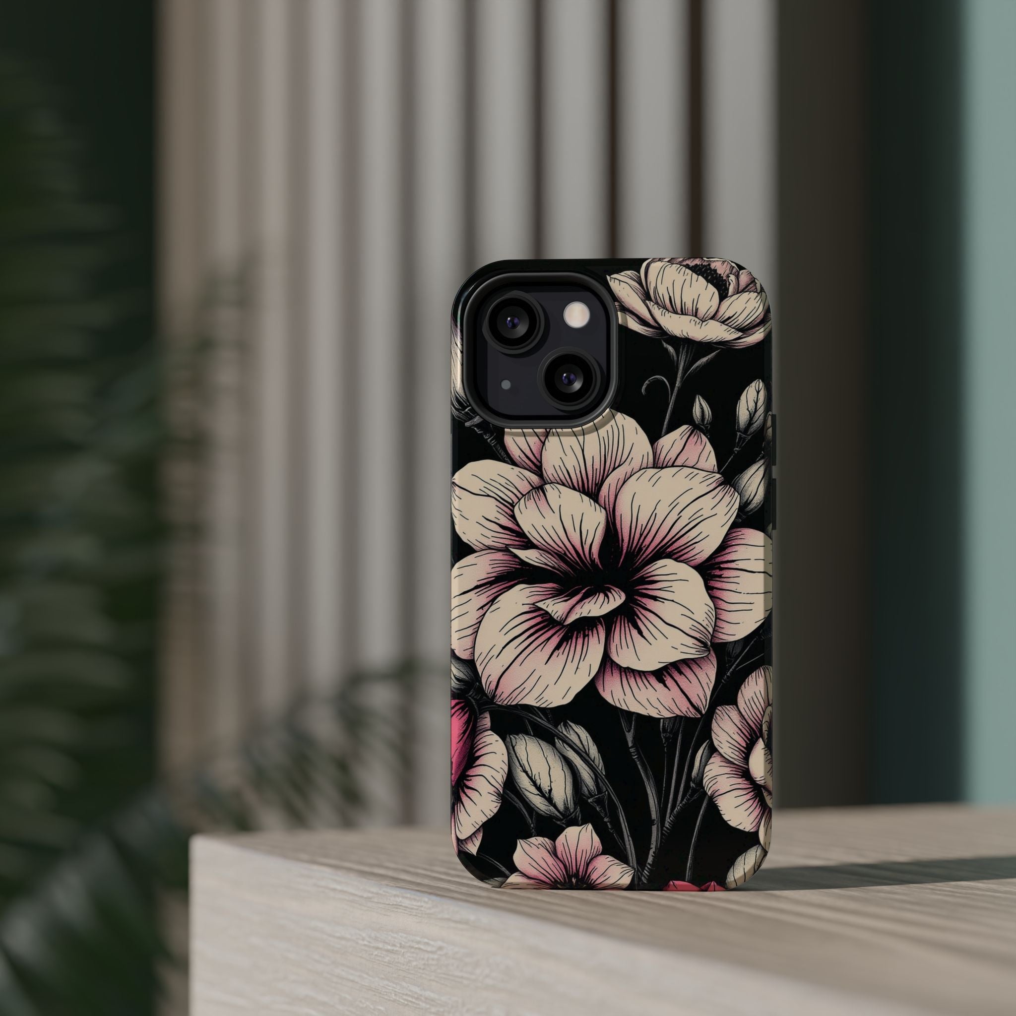iPhone Floral Dark Academia Gothic Ink Slim Everyday Designer Case · iPhone Case