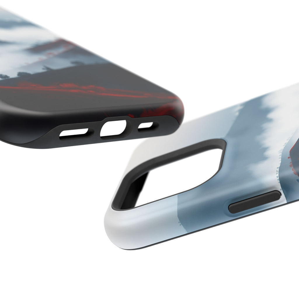 iPhone Black And Crimson Fog Rolling Over Hills Soft iPhone Finish · iPhone Case