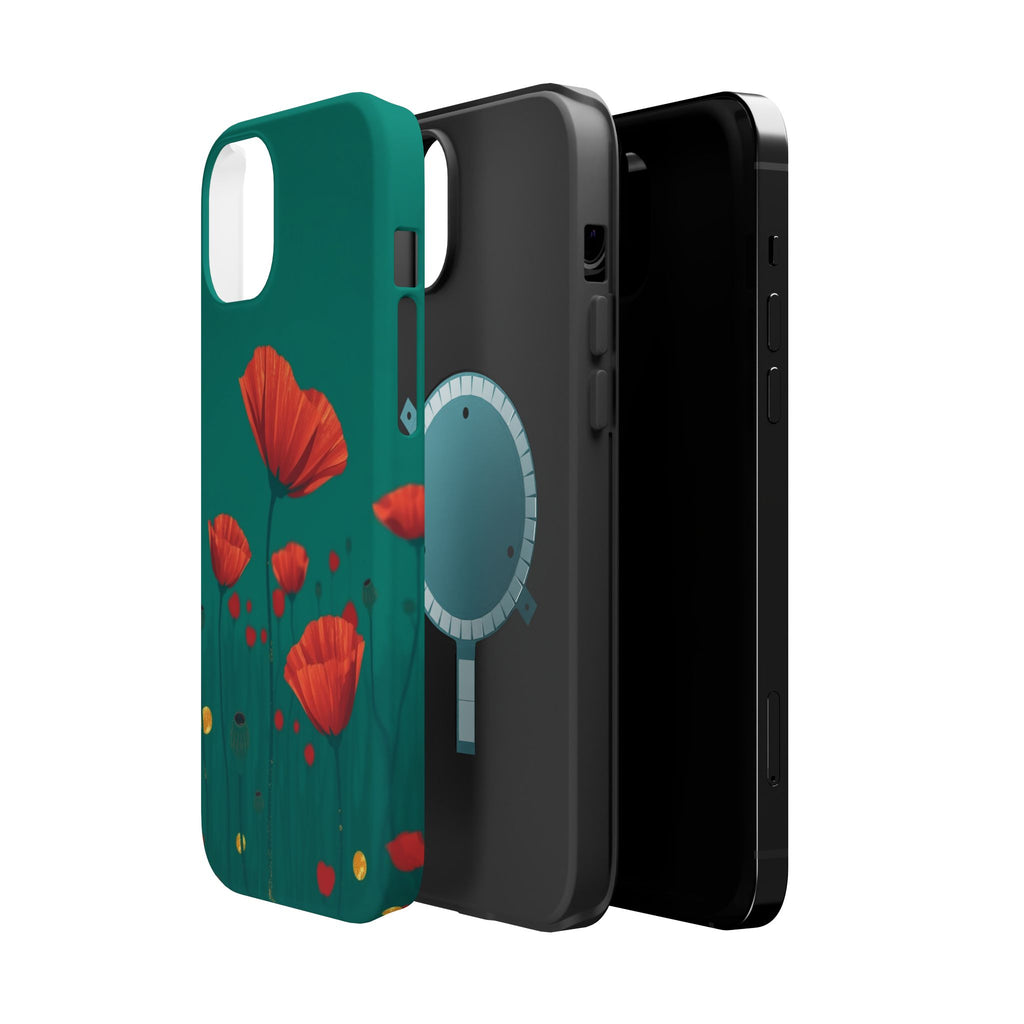 iPhone Earthy Poppy Field Design Bold Modern Everyday Snap Case · iPhone Case