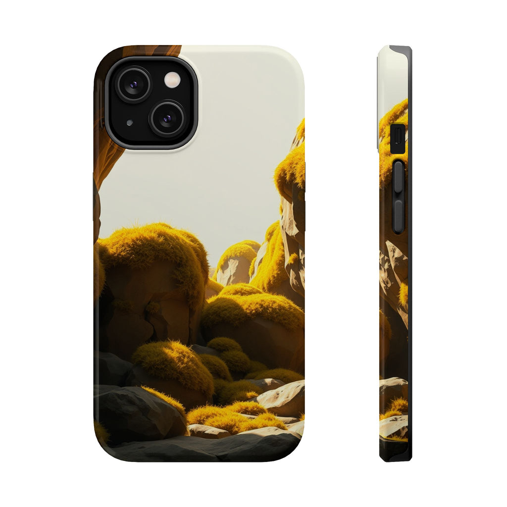 iPhone Mustard And Rust Moss Covered Rocks Slim iPhone Everyday · iPhone Case