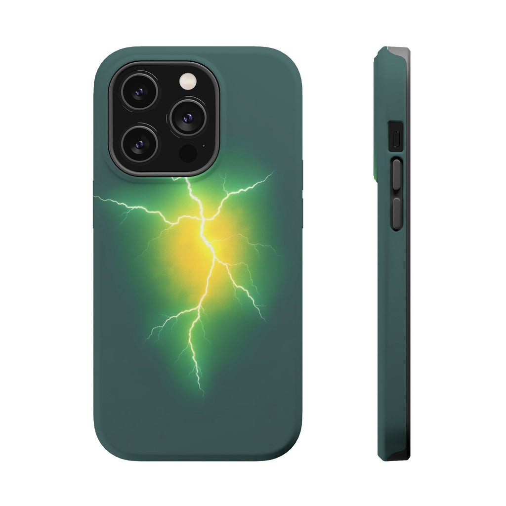iPhone Emerald Green And Gold Prairie Lightning Soft iPhone Finish · iPhone Case