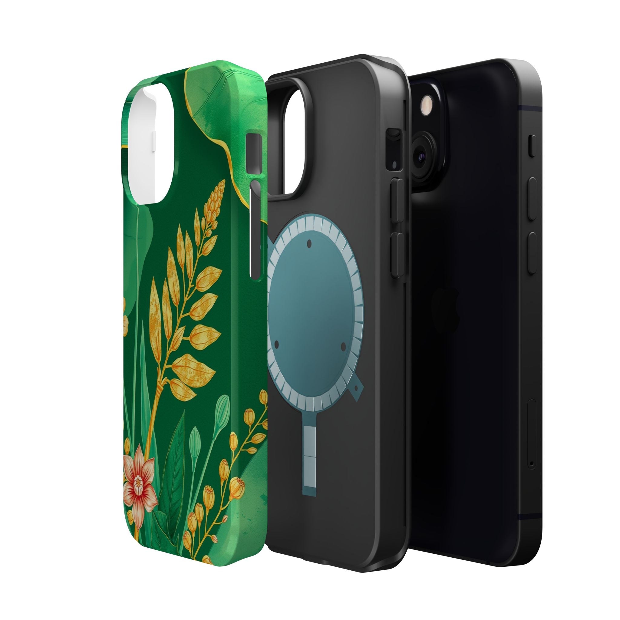 iPhone Emerald Green And Gold Botanical Illustration Ga Slim Snap Case · iPhone