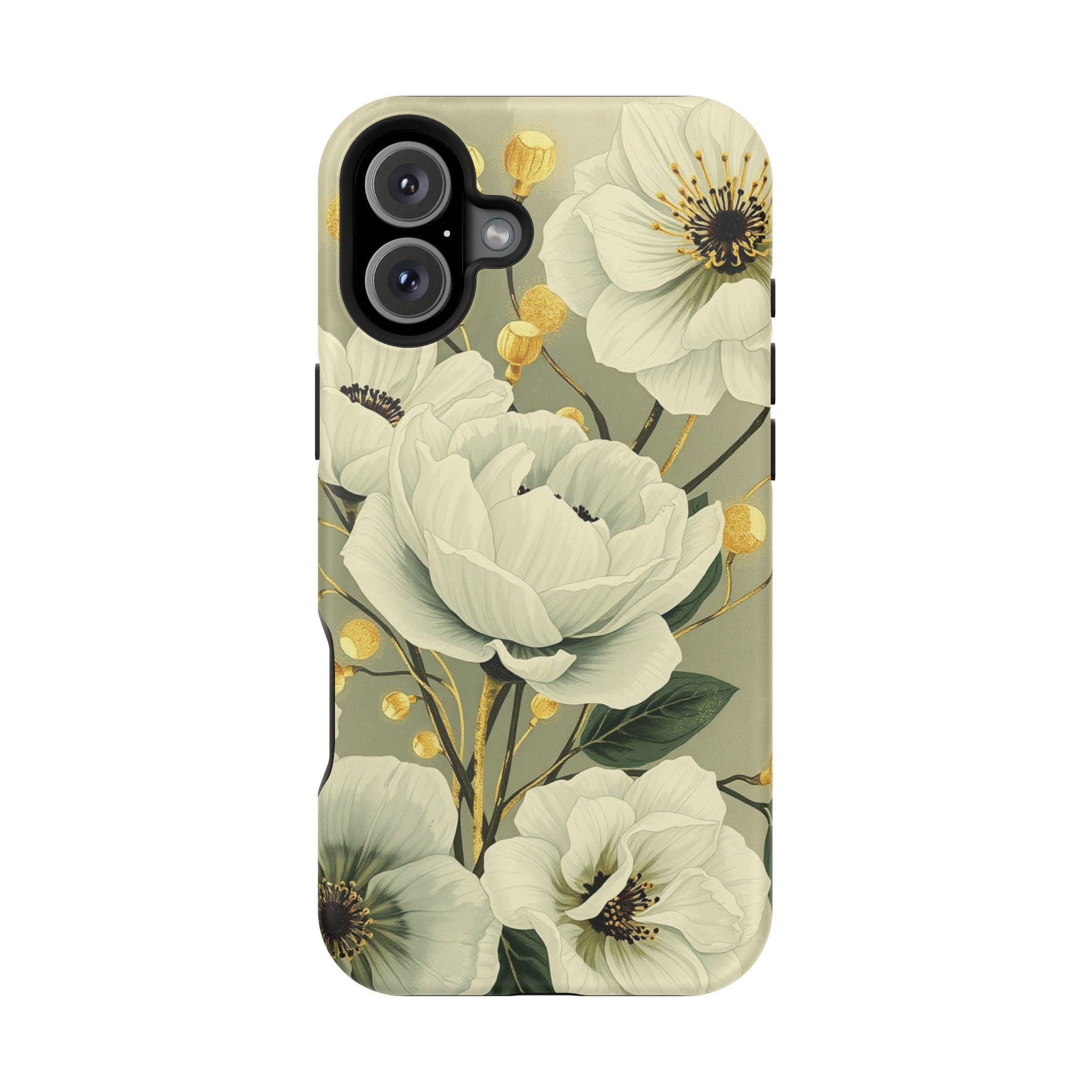 iPhone Sage And Ivory Floral Ink Wash Slim Everyday iPhone 14 Designer · iPhone