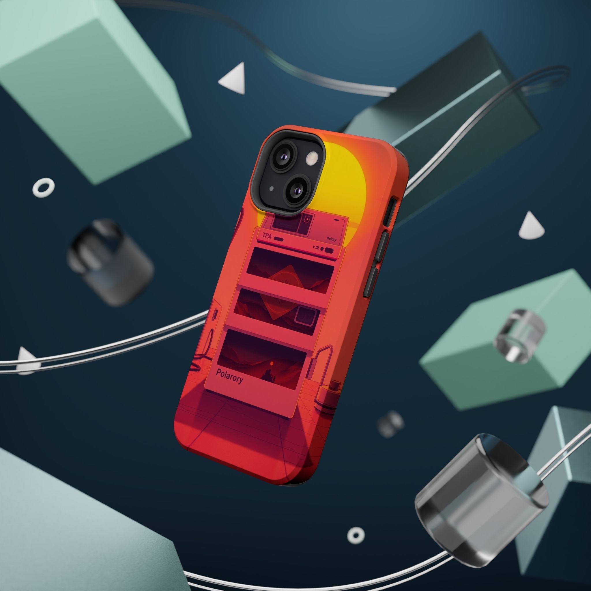 iPhone Polaroid Stack Memory Neon Cyberpunk Slim Everyday Designer Case · iPhone