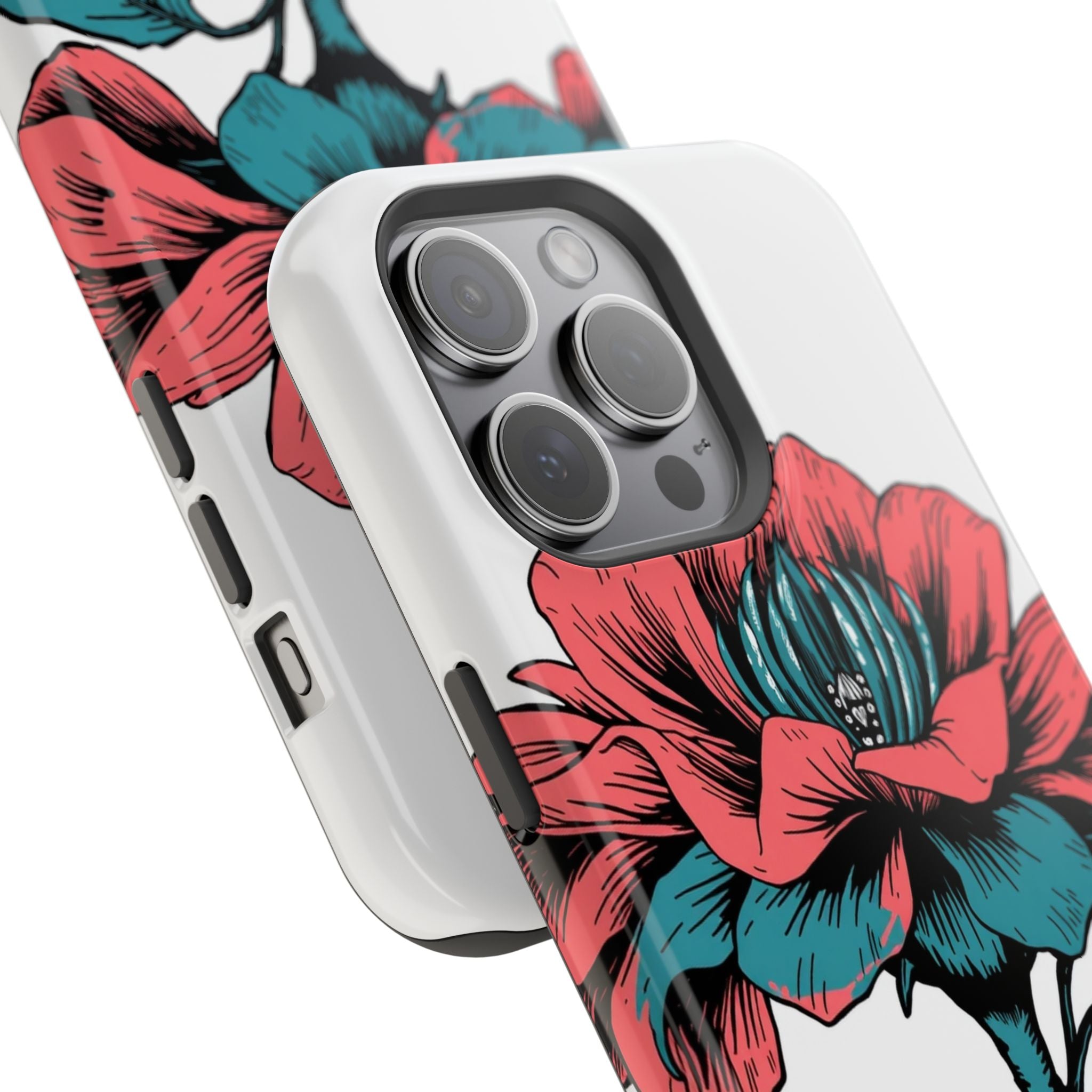 iPhone Garden Party Bloom Dark Gothic Ink Slim Snap Case · iPhone Case