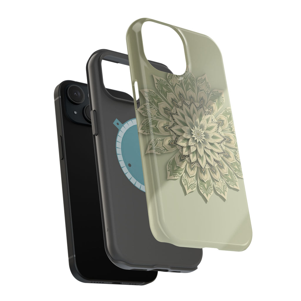 iPhone Sage And Ivory Floral Mandala Slim Everyday Designer Case · iPhone Case