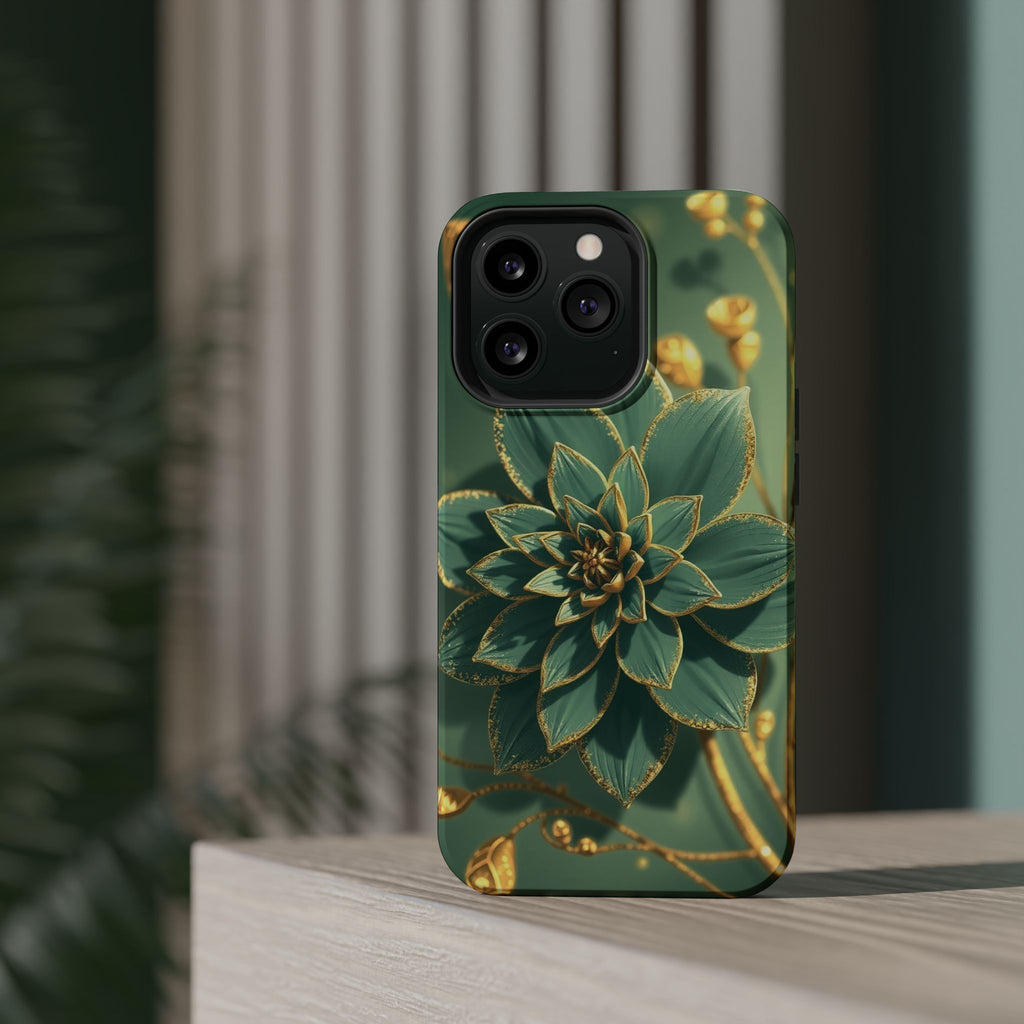 iPhone Floral Gold Foil Pixel Art -Bit Slim Everyday Designer Case · iPhone Case