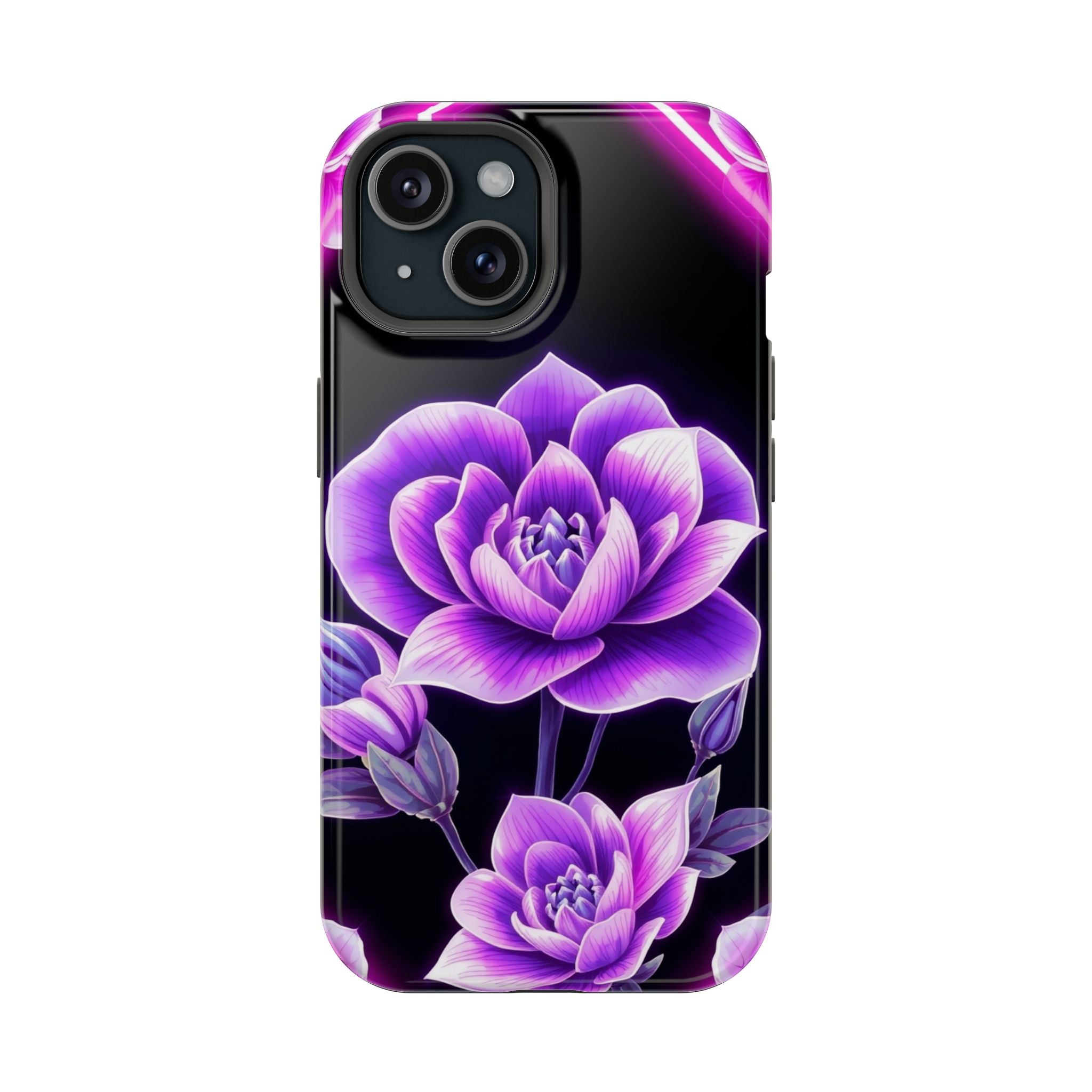 iPhone Floral Ombre Neon Cyberpunk Bold Modern Everyday Snap Case · iPhone Case