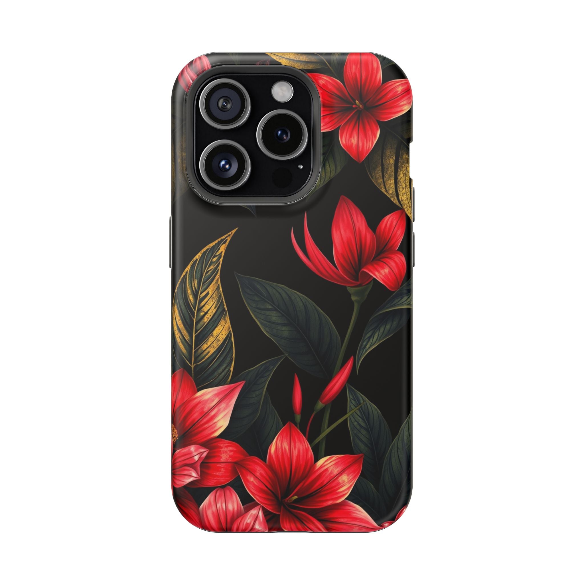 iPhone Black And Crimson Jungle Floral Slim Everyday Designer Case · iPhone Case