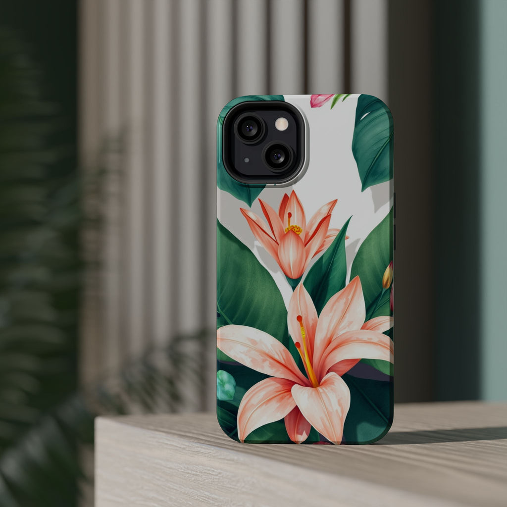 iPhone Tropical Bloom Sage And Ivory Slim Snap Case Gal · iPhone Case