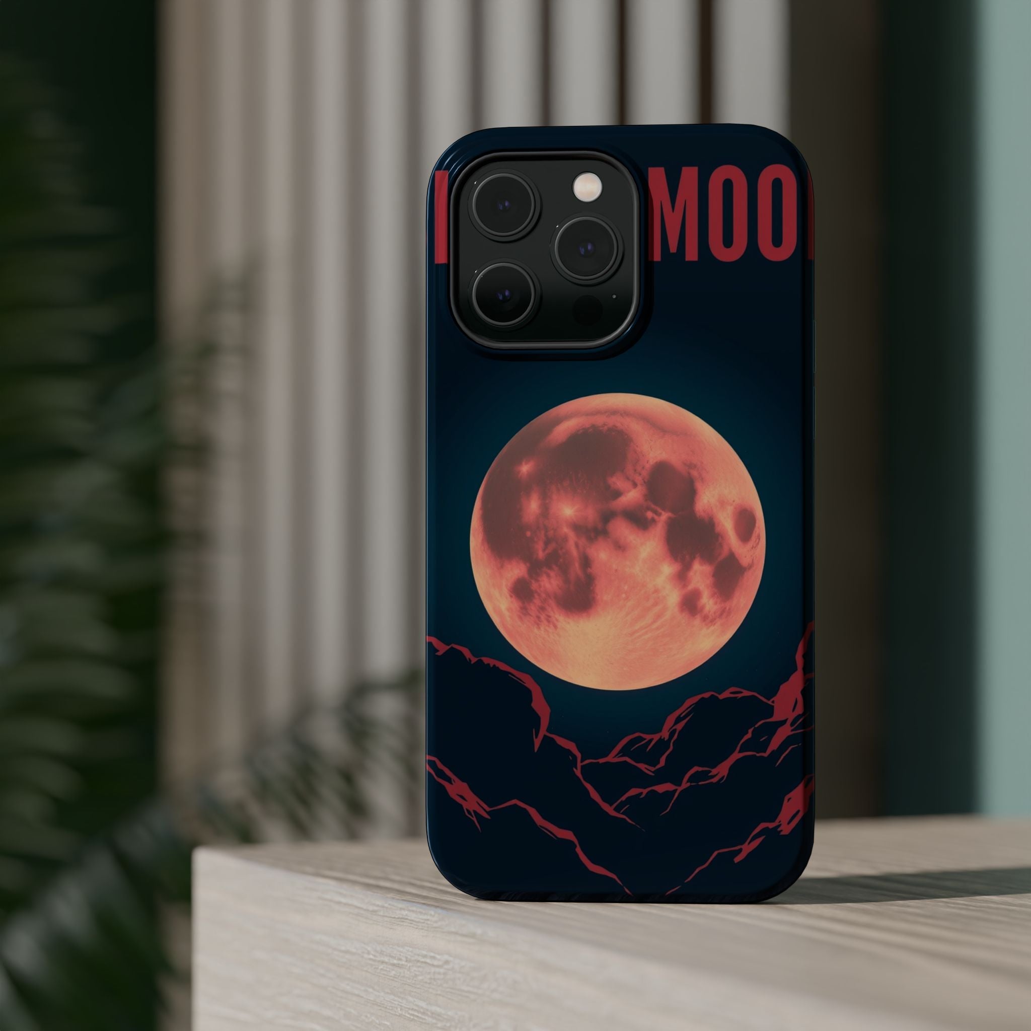 iPhone Blood Moon Rise Vintage Retro Poster Slim Everyday Designer Case · iPhone