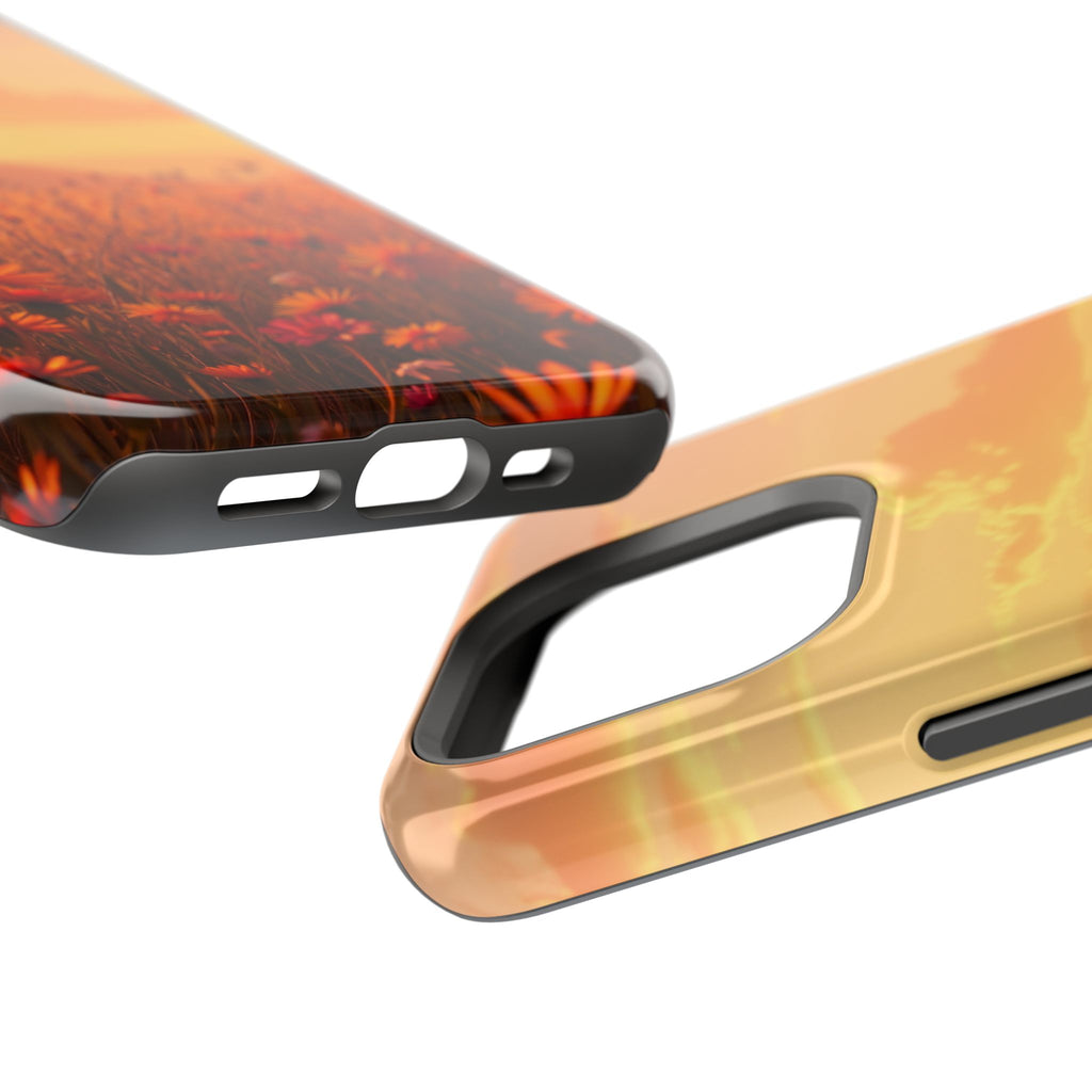 iPhone Sunset Amber And Peach Wildflower Field Soft iPhone Finish · iPhone Case