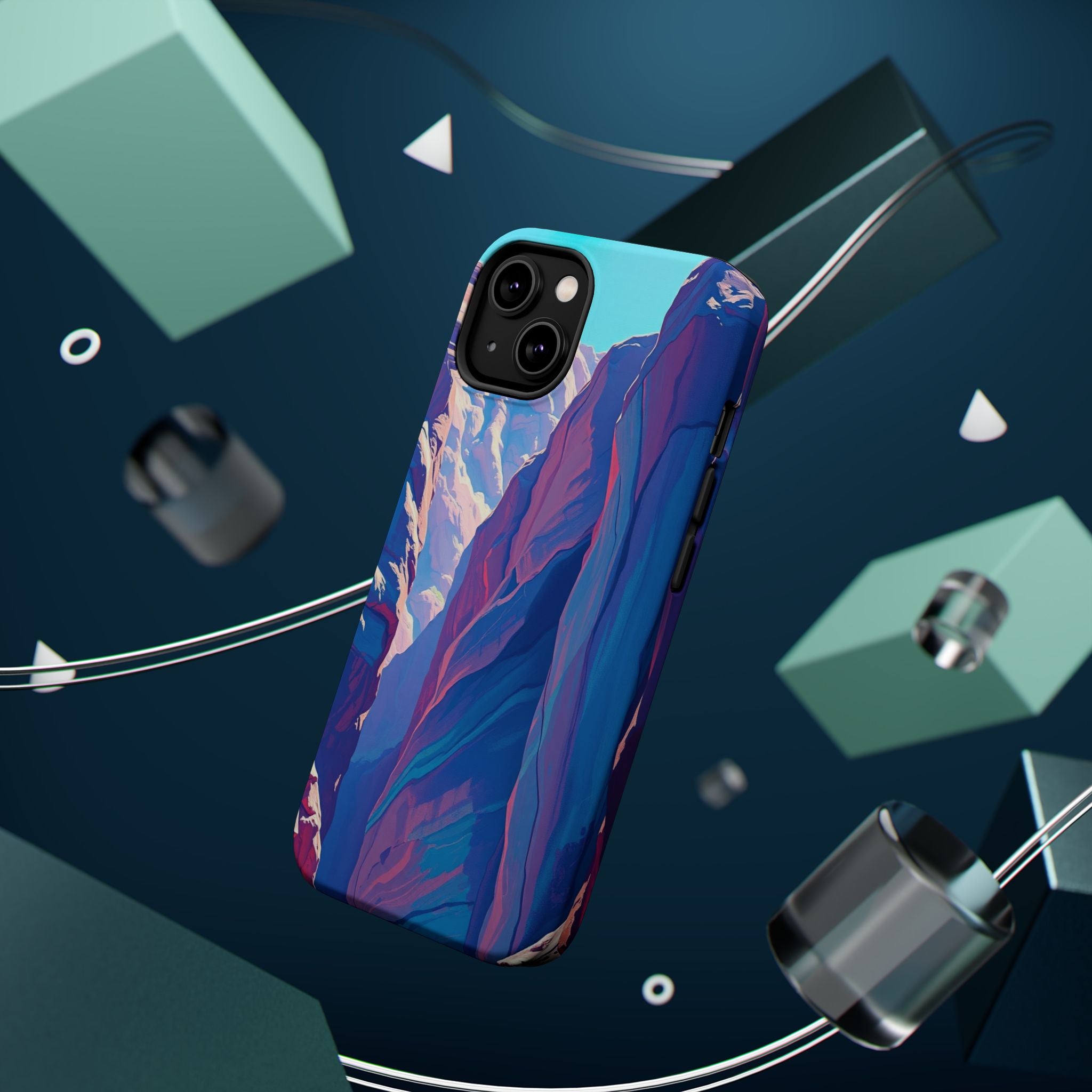 iPhone Cyan And Magenta Canyon Wall Slim Everyday Designer Case · iPhone Case