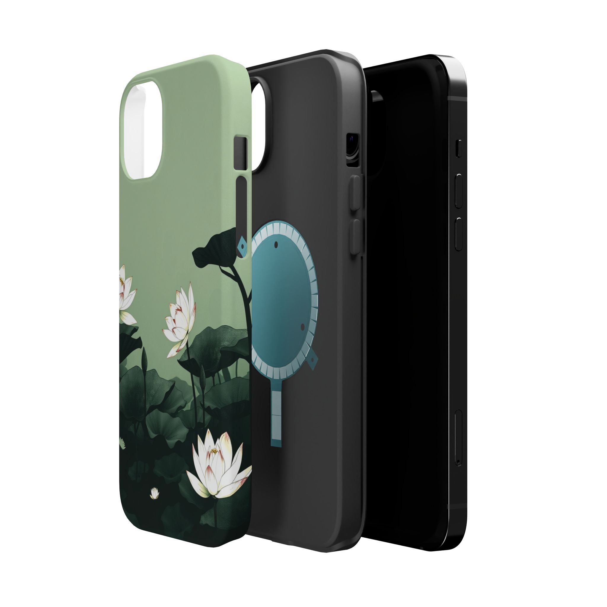 iPhone Sage And Ivory Lotus Pond Bold Modern Everyday Snap Case · iPhone Case