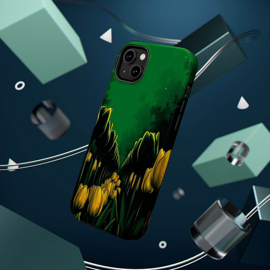 iPhone Tulip Row Emerald Green And Gold Slim Snap Case · iPhone Case