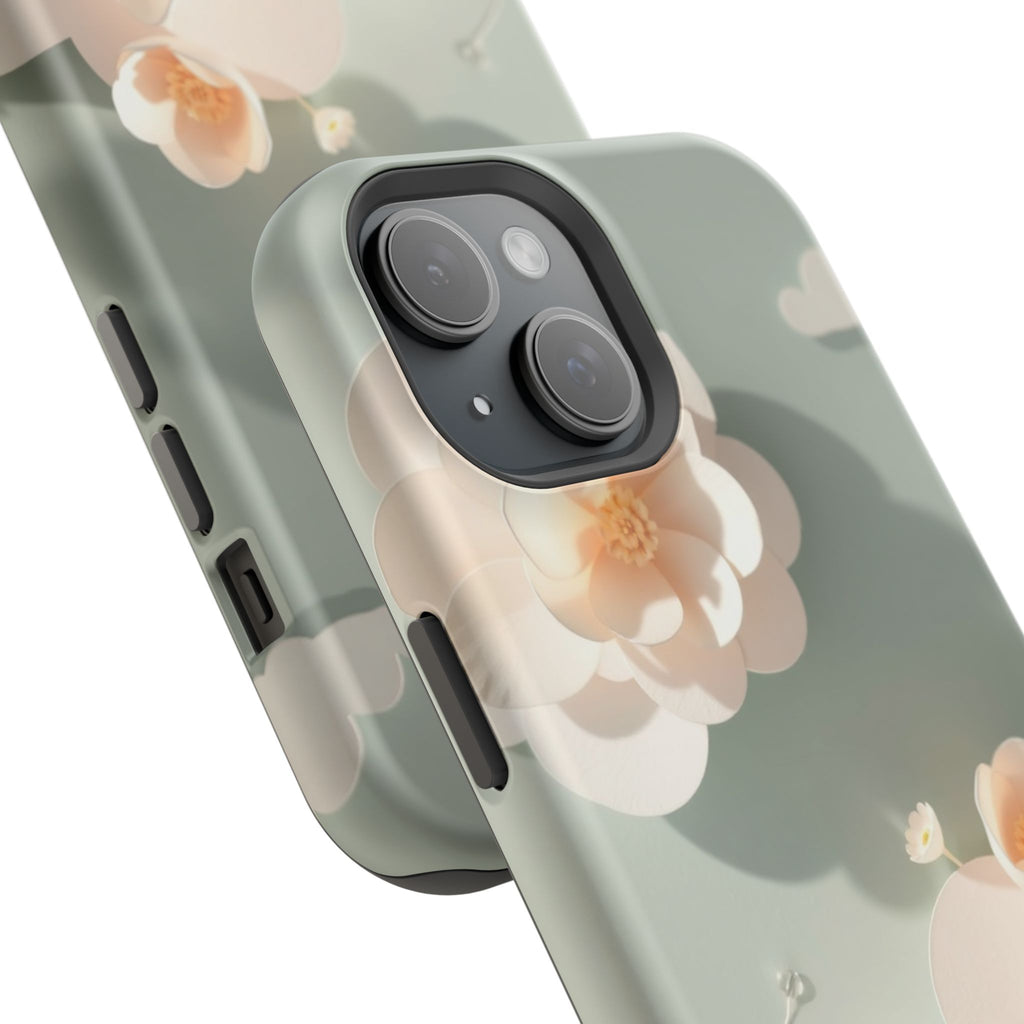 iPhone Sage And Ivory Pastel Floral Cloud Slim iPhone Everyday Designer · iPhone