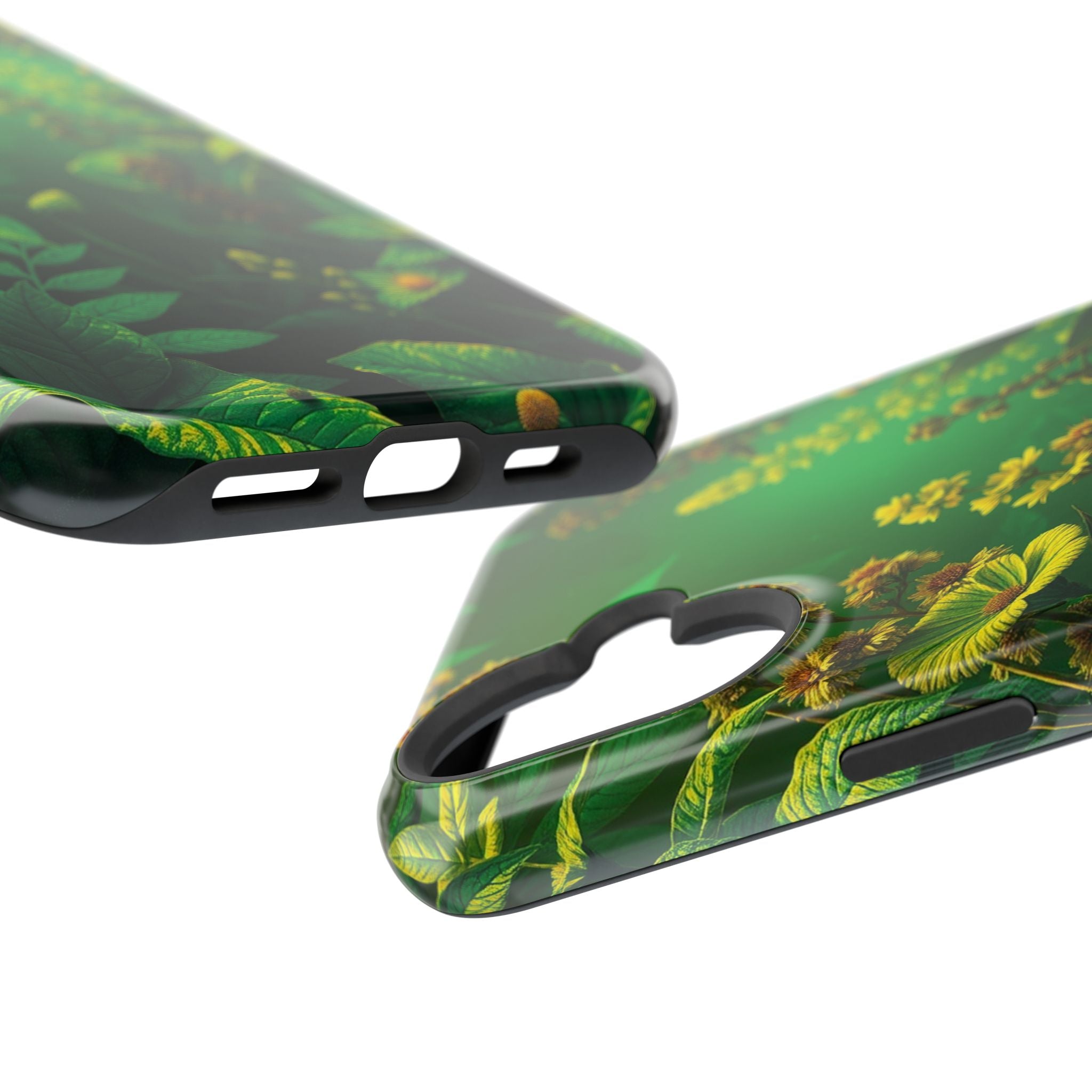 iPhone Emerald Green And Gold Vintage Botanicals Print Slim Snap Case · iPhone C