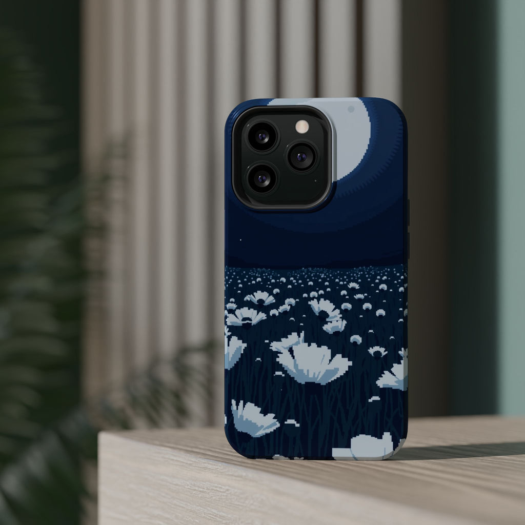 iPhone Poppy Field Pixel Art -Bit Bold Modern Everyday Snap Case · iPhone Case