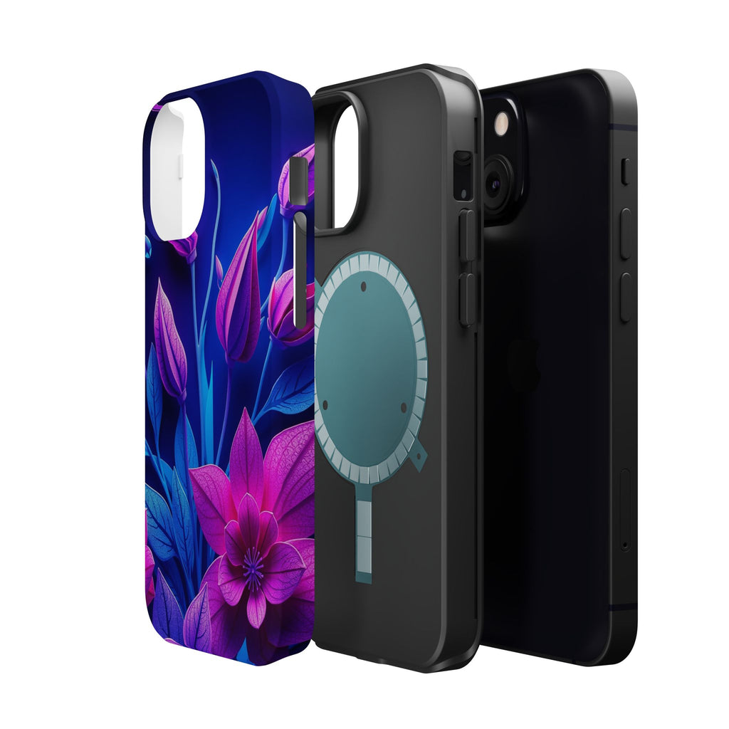 iPhone Neon Floral Paper Cut Art Bold Modern Everyday Snap Case · iPhone Case