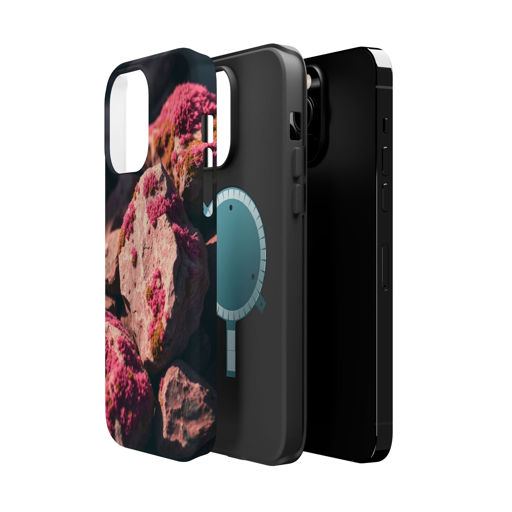 iPhone Rose Pink And Cream Moss Covered Rocks Clean iPhone 15 Minimal · iPhone C