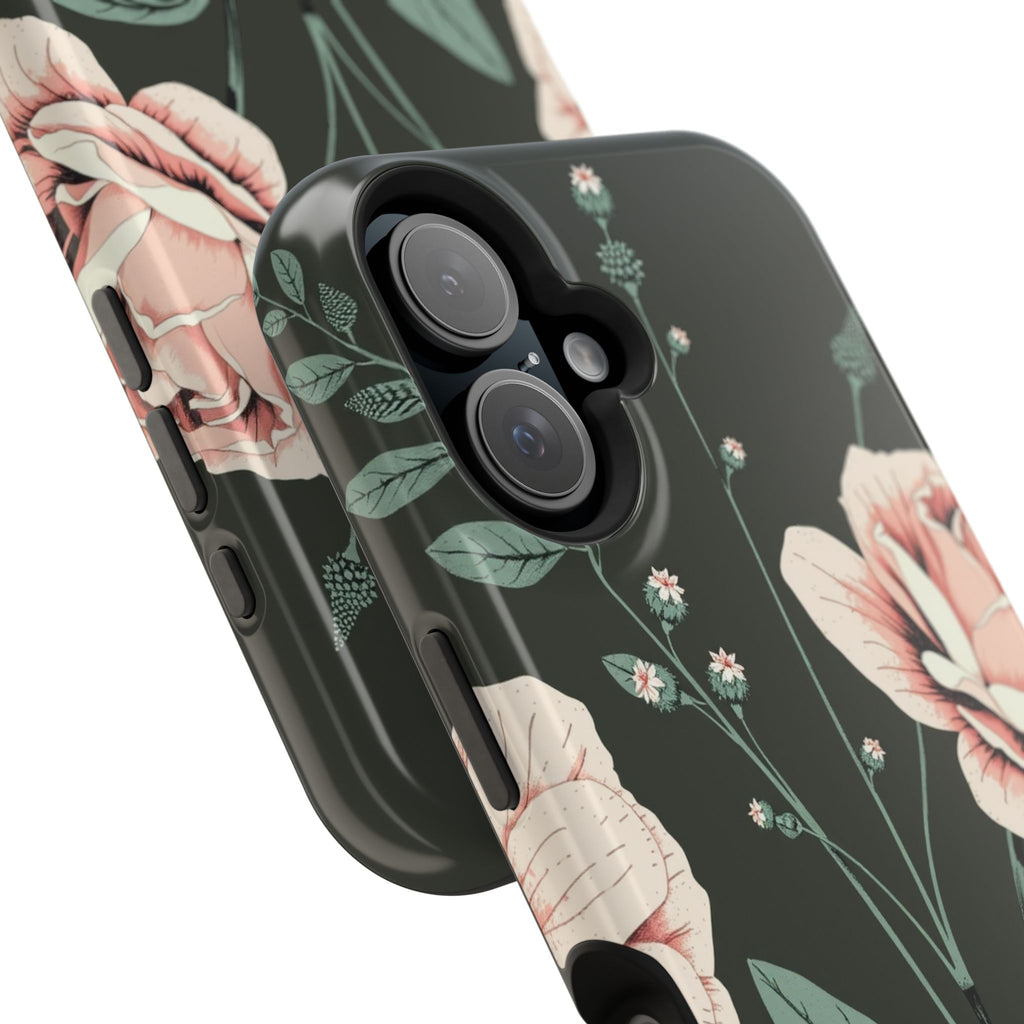 iPhone Mint And Blush Vintage Botanical Print Slim Everyday Designer Case · iPho