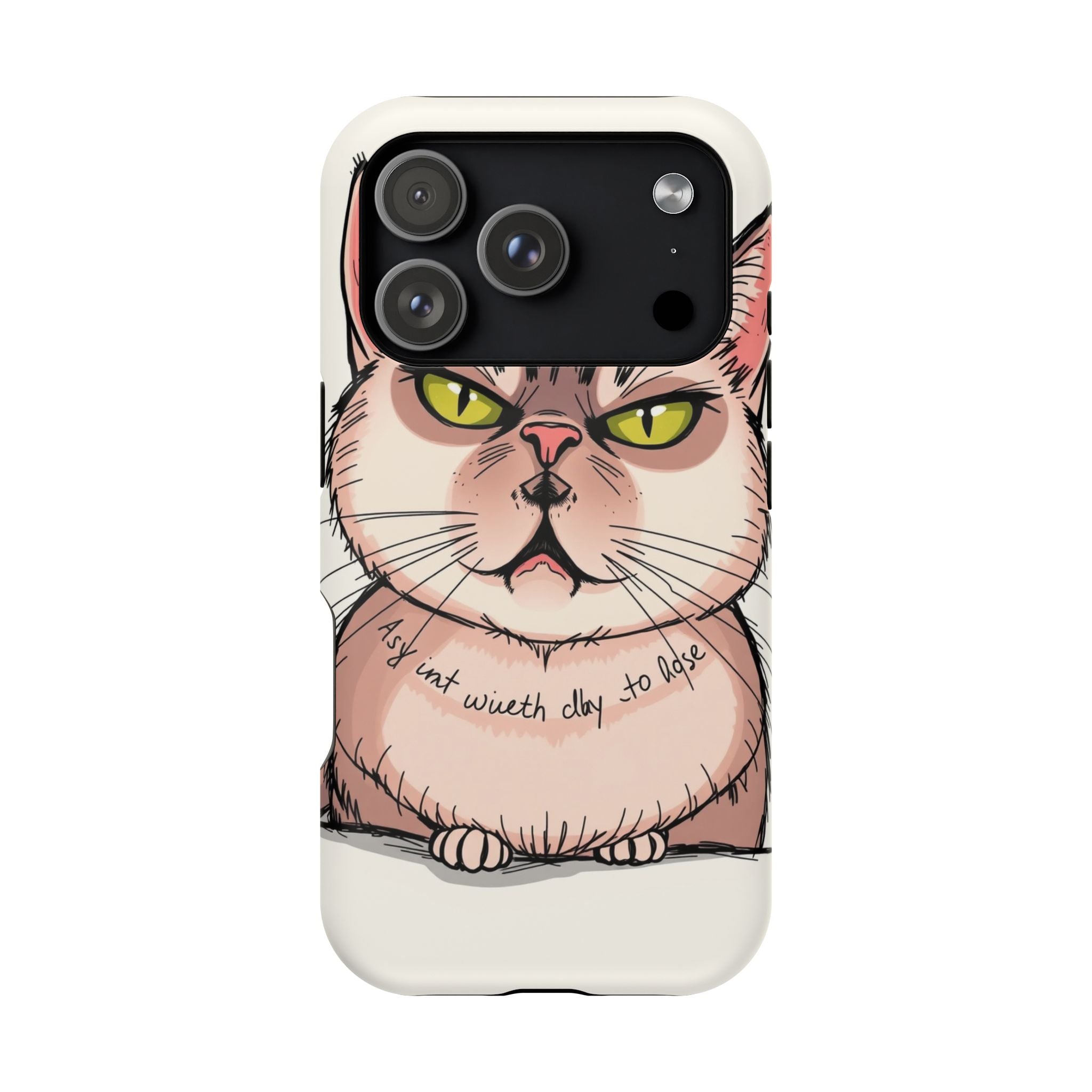 iPhone Sarcastic Cat Verdict Hand-Drawn Sketch Soft Finish Everyday Case · iPhon