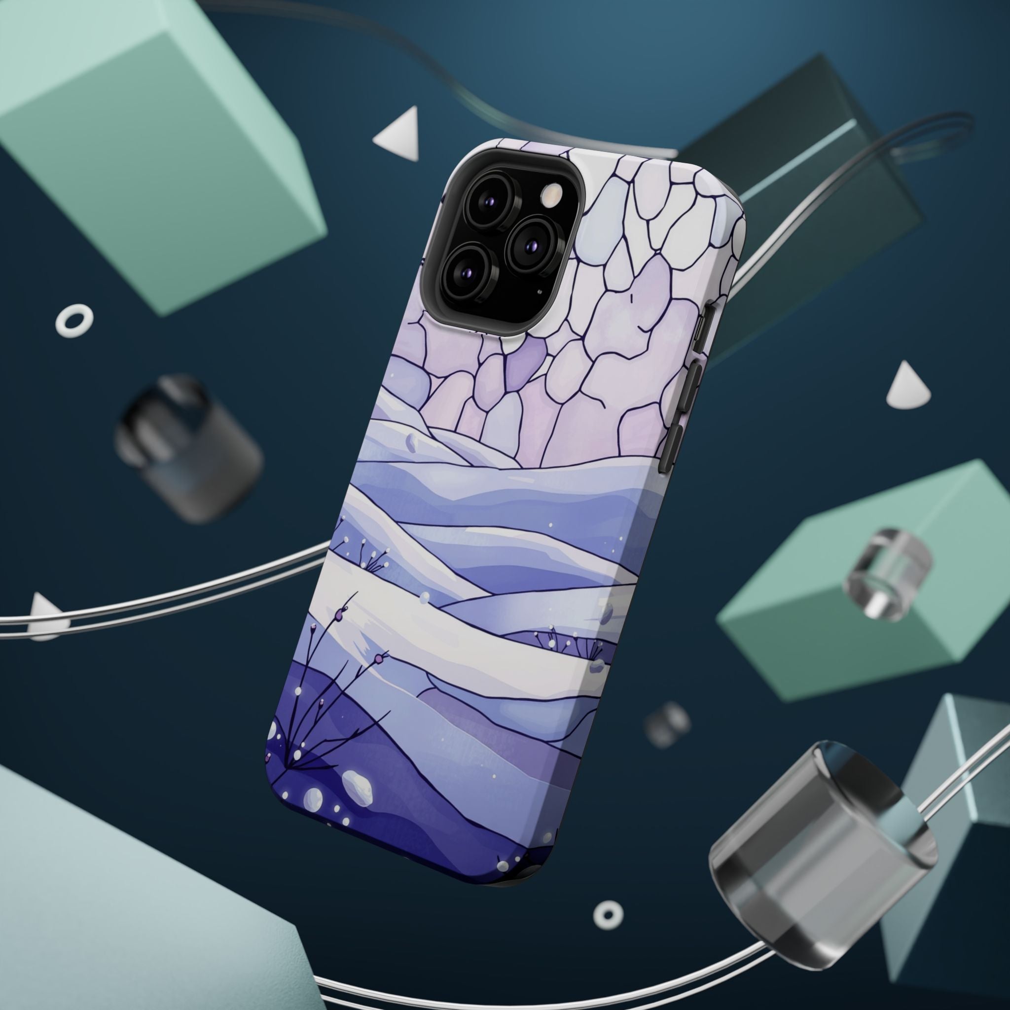 iPhone Snow Field Electric Art 11 Bold Modern Everyday Snap Case · iPhone Case
