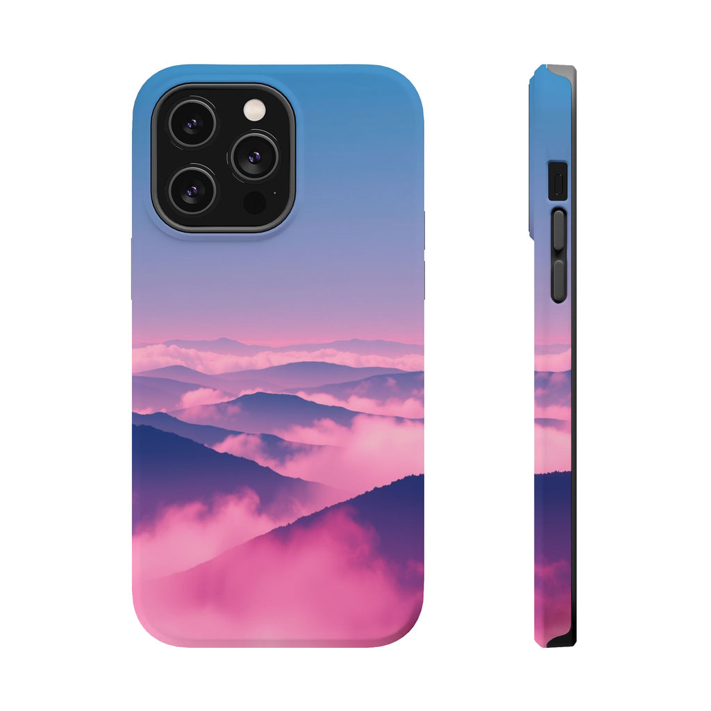 iPhone Dreamy Fog Rolling Over Hills Design Soft iPhone 19 Finish · iPhone Case