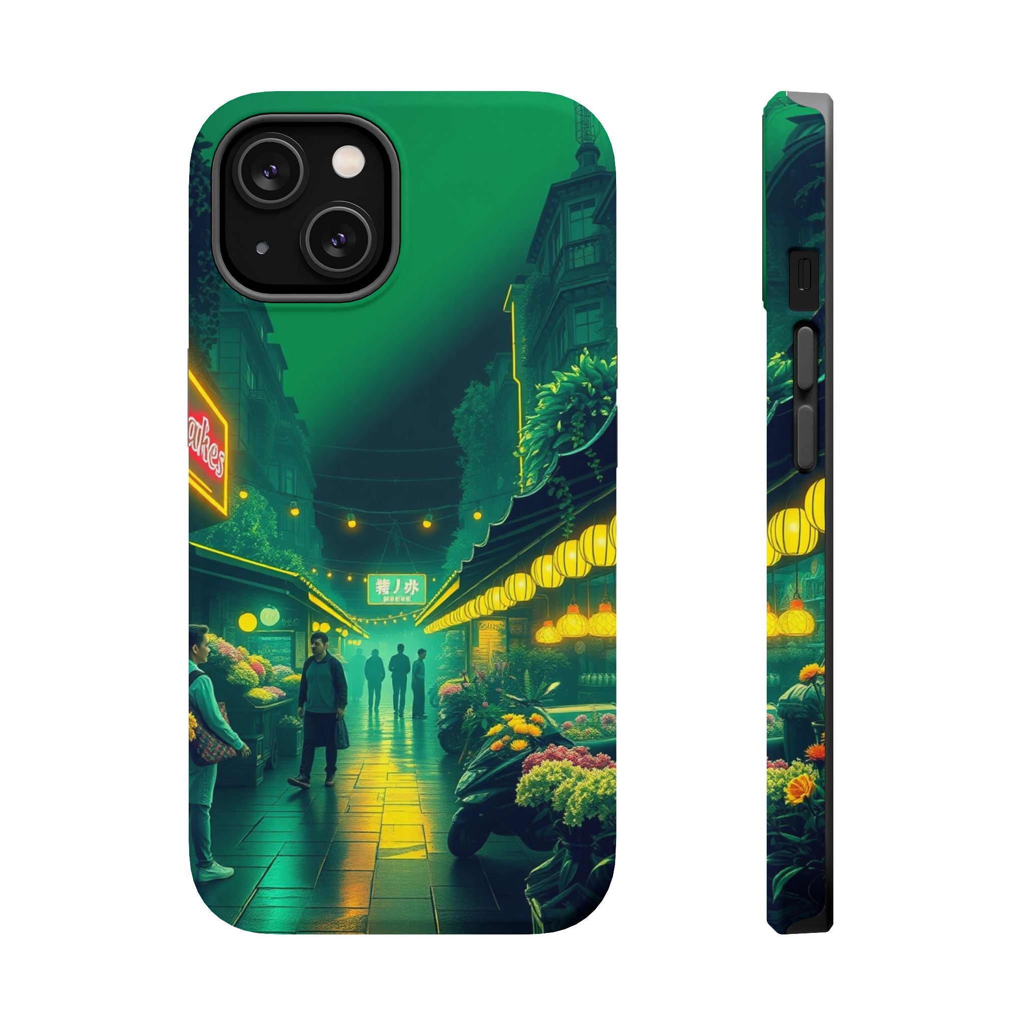iPhone Flower Market Neon Cyberpunk Slim Everyday Designer Case · iPhone Case