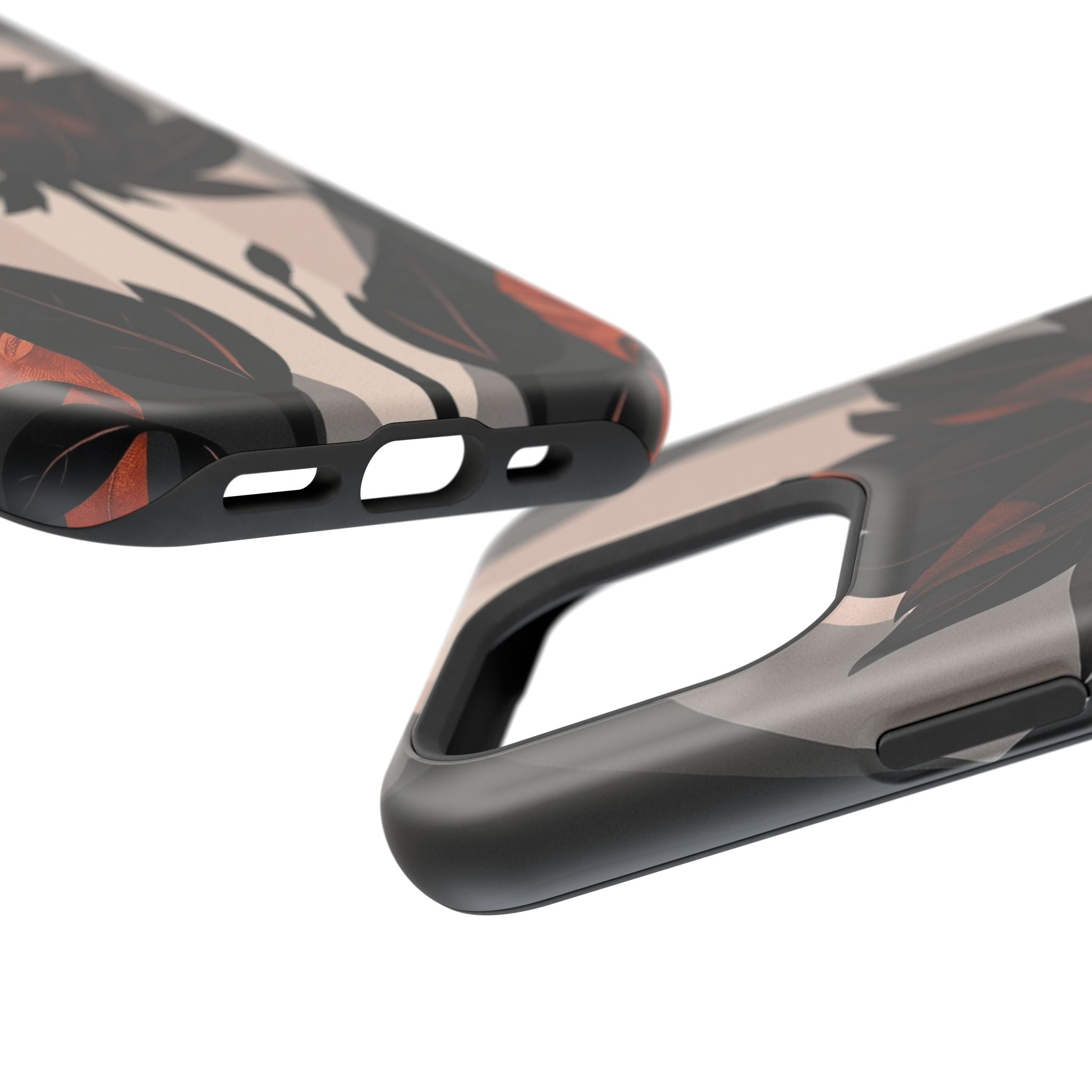 iPhone Charcoal And Copper Floral Silhouette Slim iPhone Everyday · iPhone Case