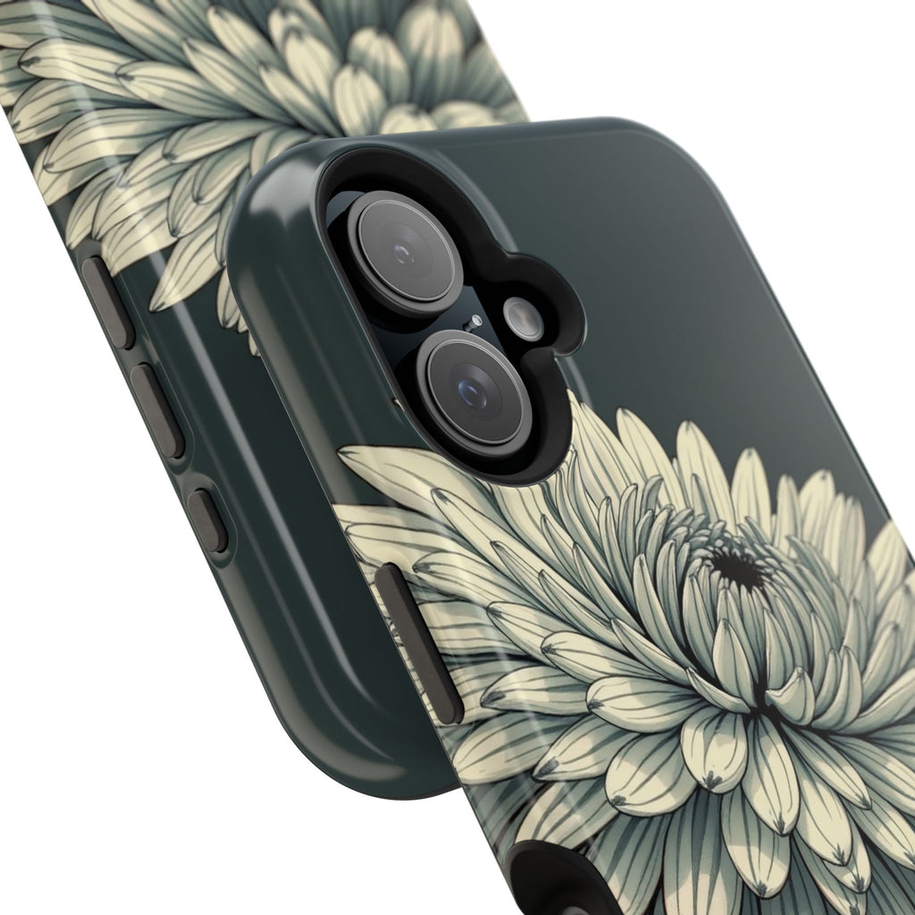 iPhone Chrysanthemum Classic Dark Gothic Ink Carry Case Slim Snap Case · iPhone