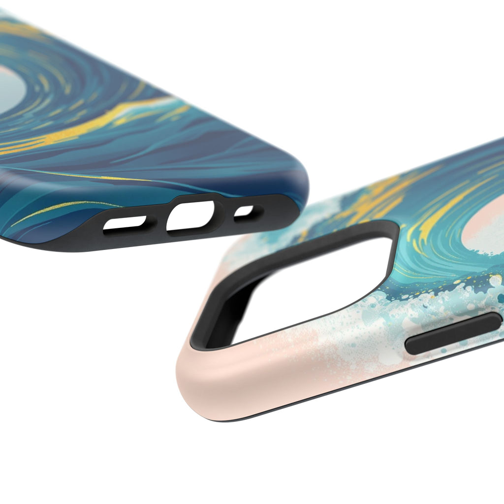 iPhone Mint And Blush Ocean Wave Crash Slim Everyday Designer Case · iPhone Case