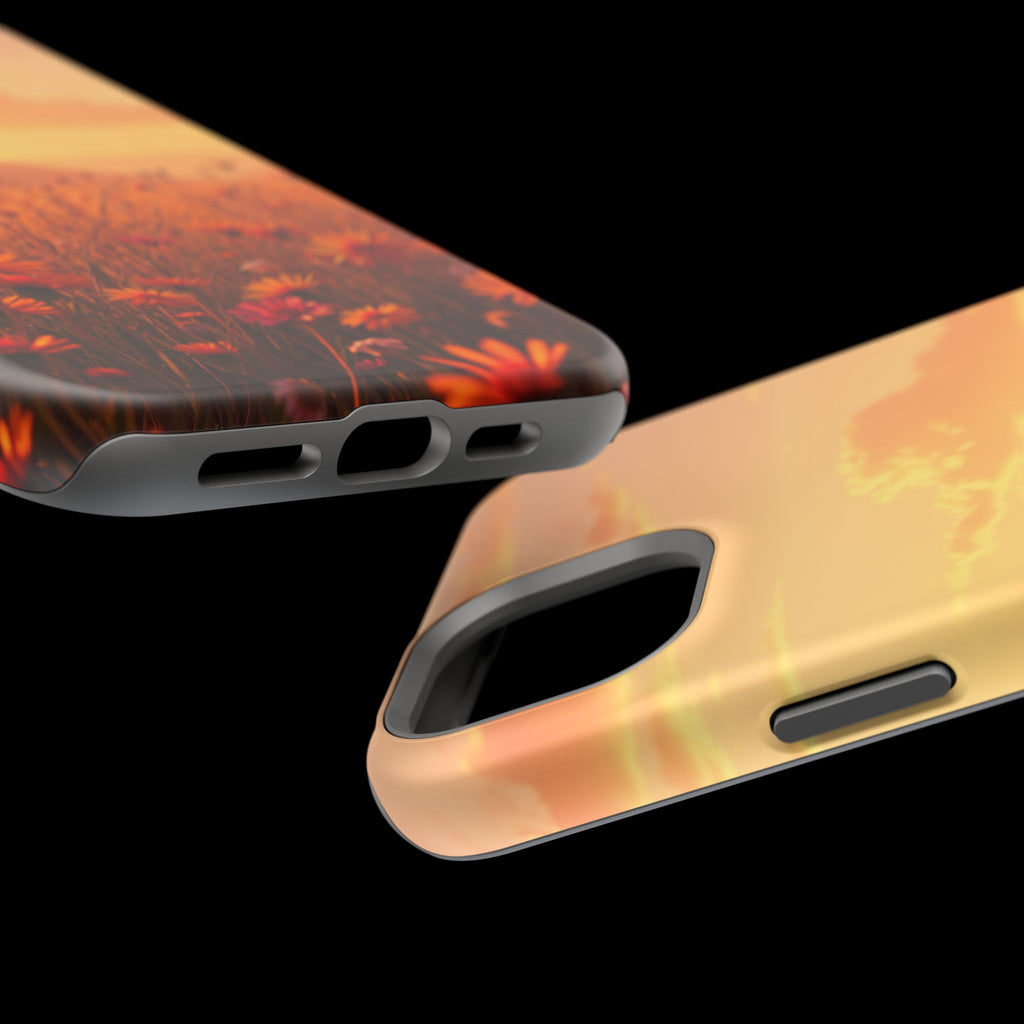 iPhone Sunset Amber And Peach Wildflower Field Soft iPhone Finish · iPhone Case
