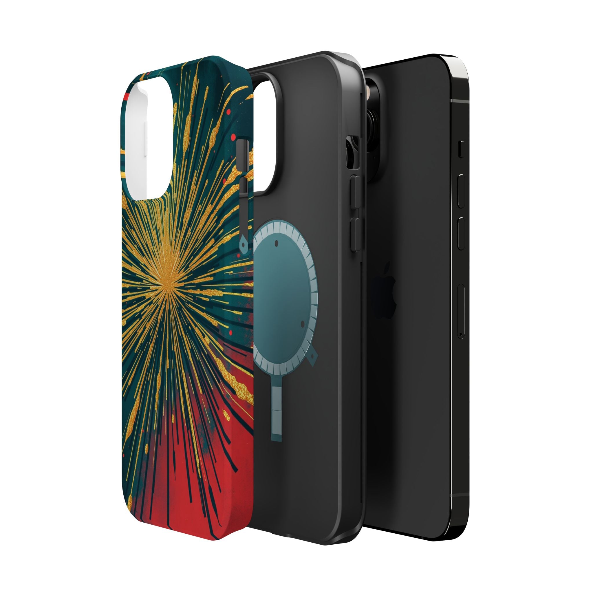 iPhone Gold Foil Burst Dark Gothic Ink Slim Everyday Designer Case · iPhone Case