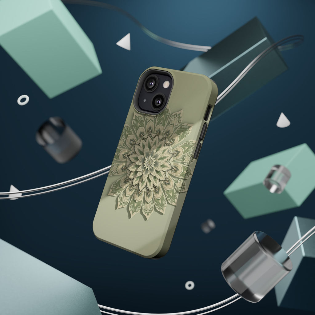 iPhone Sage And Ivory Floral Mandala Slim Everyday Designer Case · iPhone Case