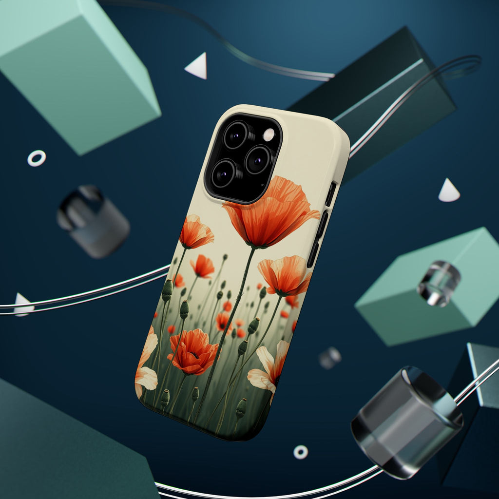 iPhone Sage And Ivory Poppy Field Bold Modern Everyday Snap Case · iPhone Case