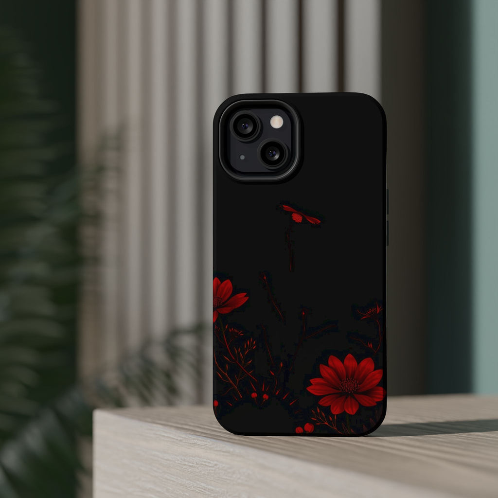 iPhone Black And Crimson Desert Flower Slim Everyday Designer Case · iPhone Case