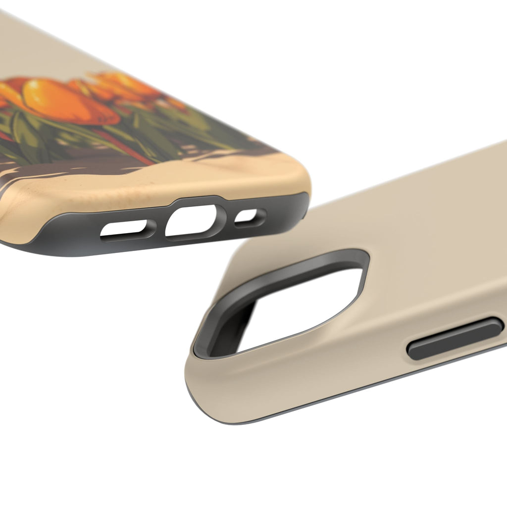 iPhone Burnt Orange And Sand Tulip Row Slim Everyday Designer Case · iPhone Case