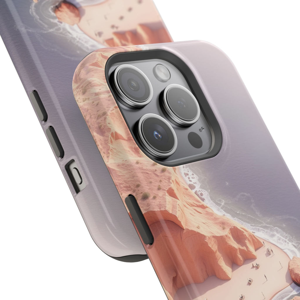 iPhone Rose Pink And Cream Shoreline Aerial Soft iPhone 17 Finish · iPhone Case