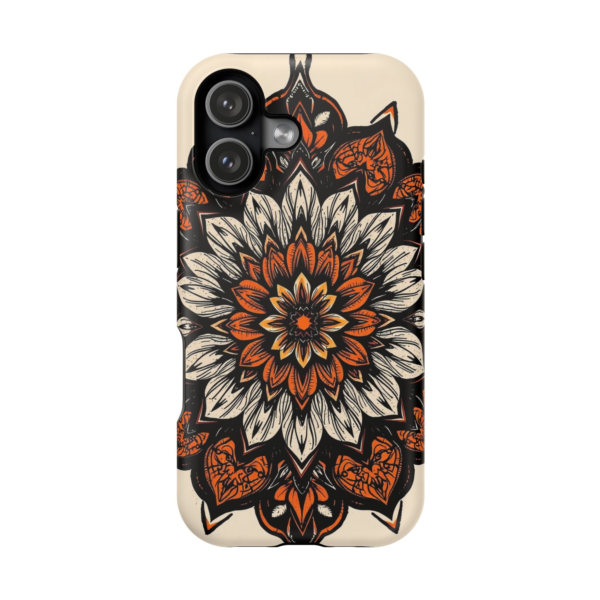 iPhone Burnt Orange And Sand Floral Mandala Slim Snap Cas Carry Case · iPhone Ca