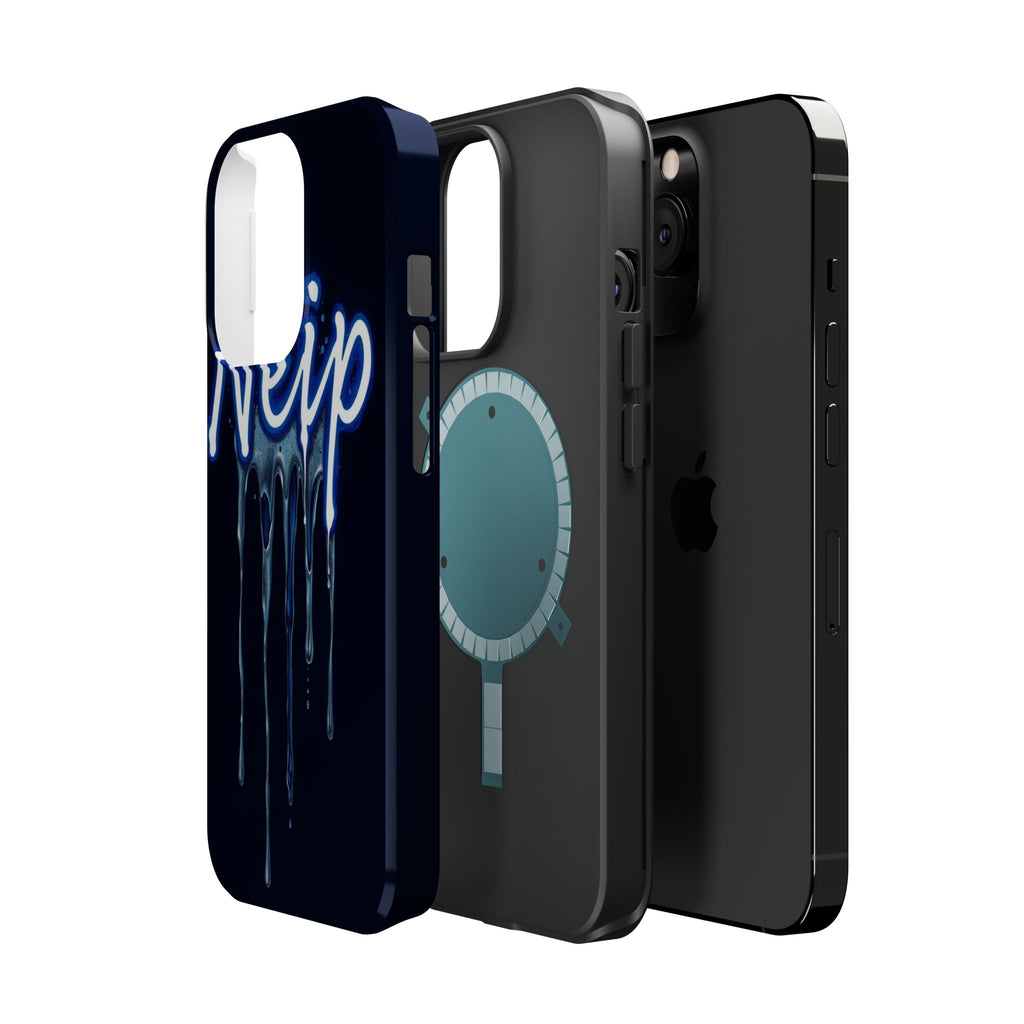 iPhone Midnight Blue And Silver Neon Drip Slim iPhone Everyday Designer · iPhone