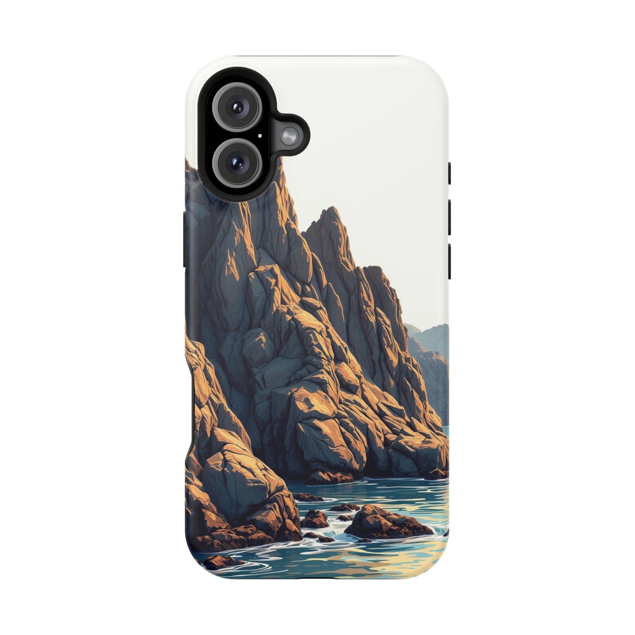 iPhone Mustard And Rust Rocky Coastline Slim Everyday iPhone Designer · iPhone C