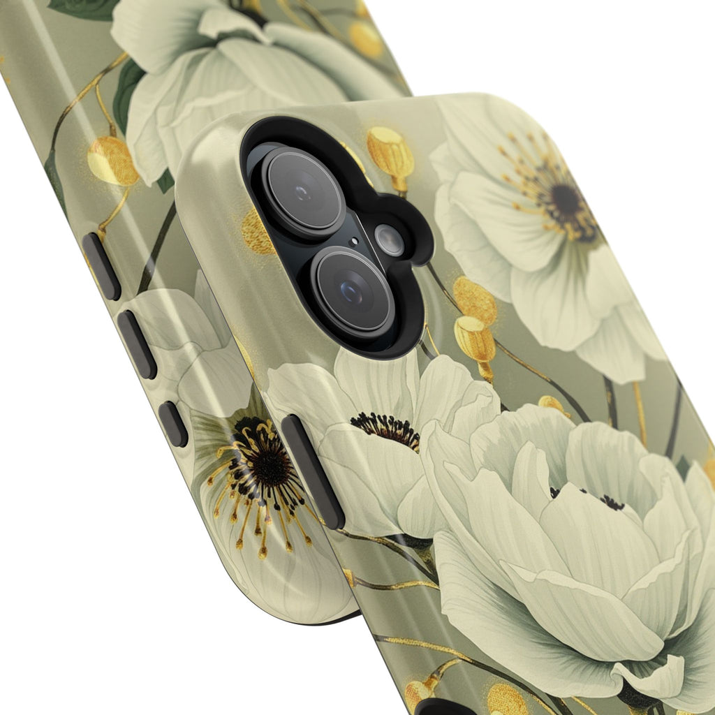 iPhone Sage And Ivory Floral Ink Wash Slim Everyday iPhone 14 Designer · iPhone