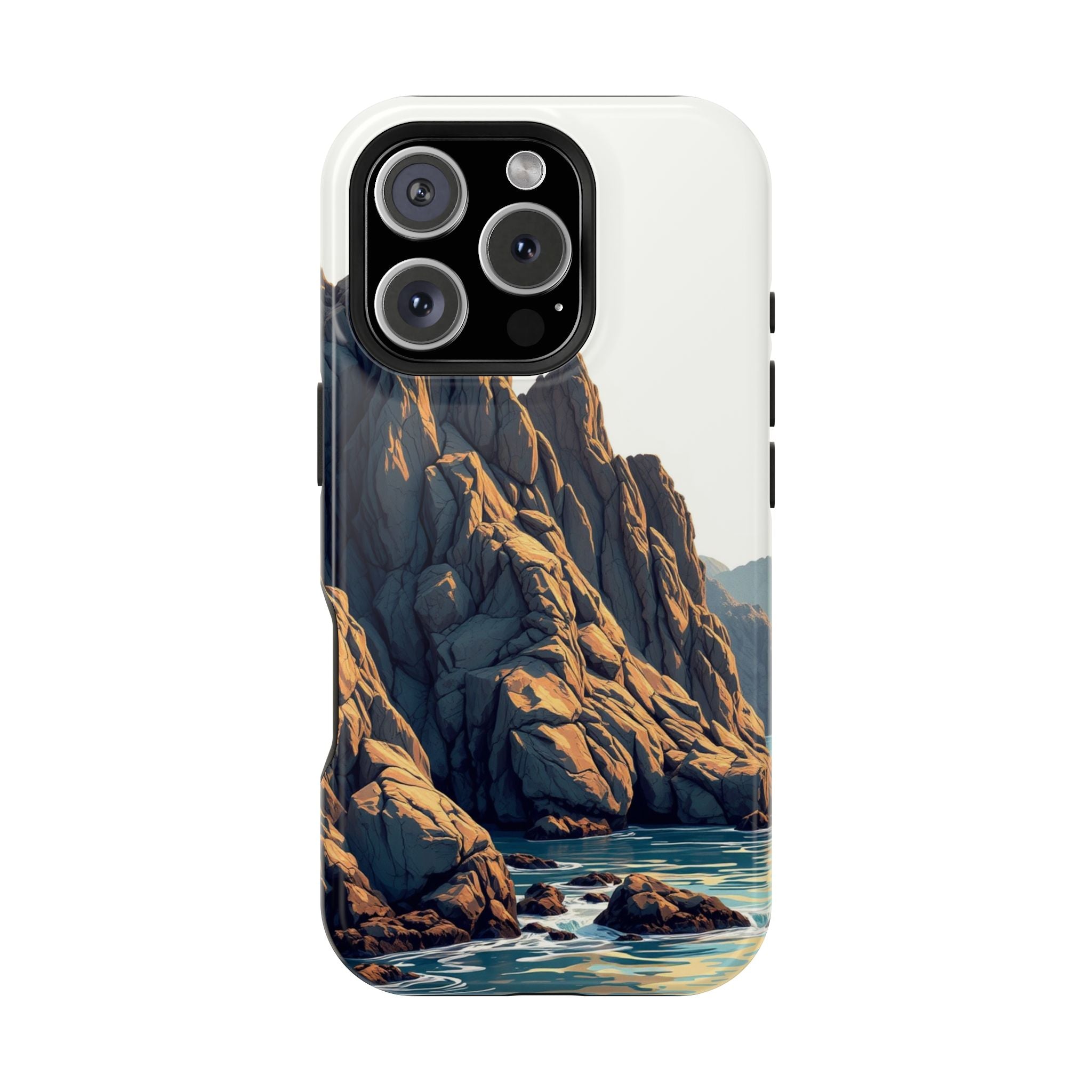 iPhone Mustard And Rust Rocky Coastline Slim Everyday iPhone Designer · iPhone C