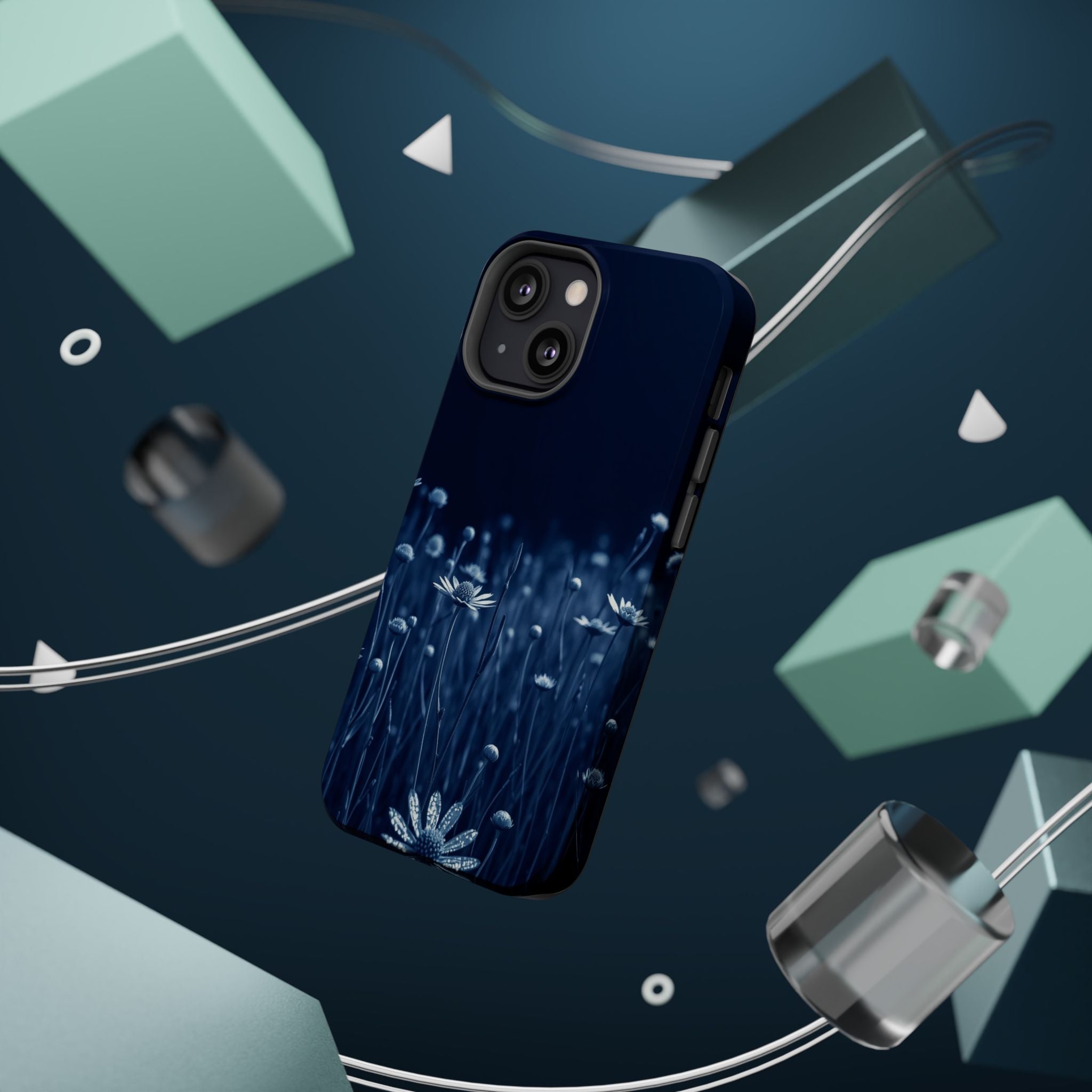 iPhone Midnight Blue And Silver Wildflower Field Clean iPhone Minimal · iPhone C
