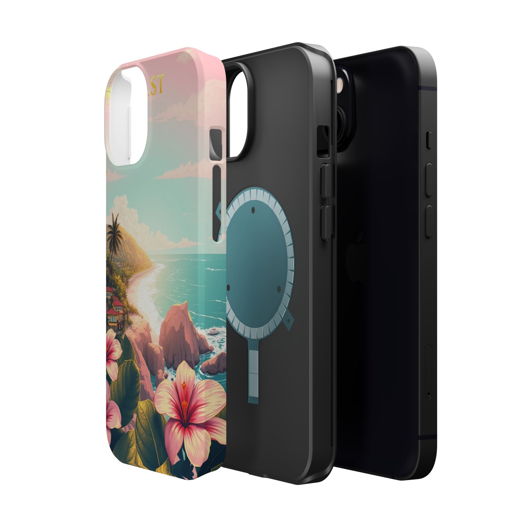 iPhone Mint And Blush Hibiscus Coast Slim Everyday iPhone 14 Designer · iPhone C