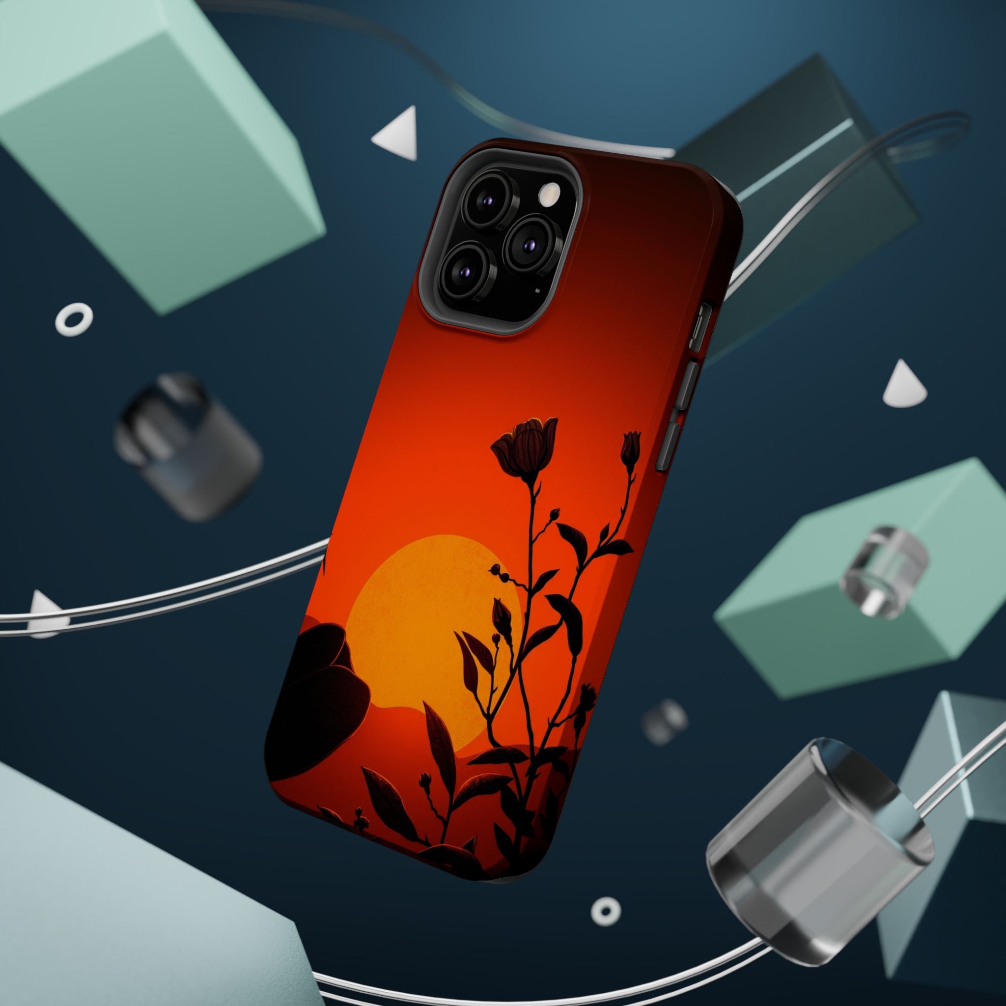 iPhone Bloom and Leaf Dark Gothic Ink Slim Everyday Designer Case · iPhone Case