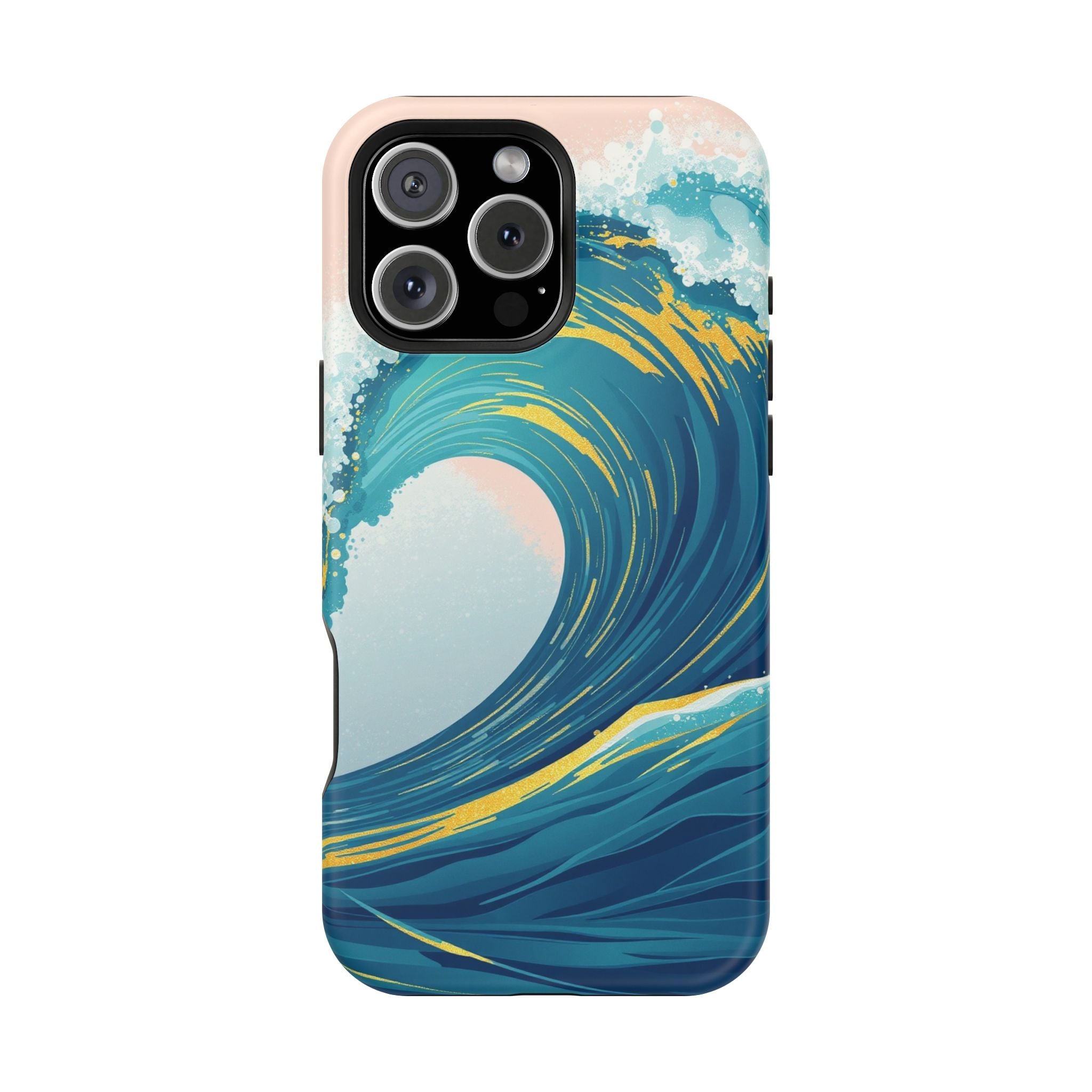 iPhone Mint And Blush Ocean Wave Crash Slim Everyday Designer Case · iPhone Case
