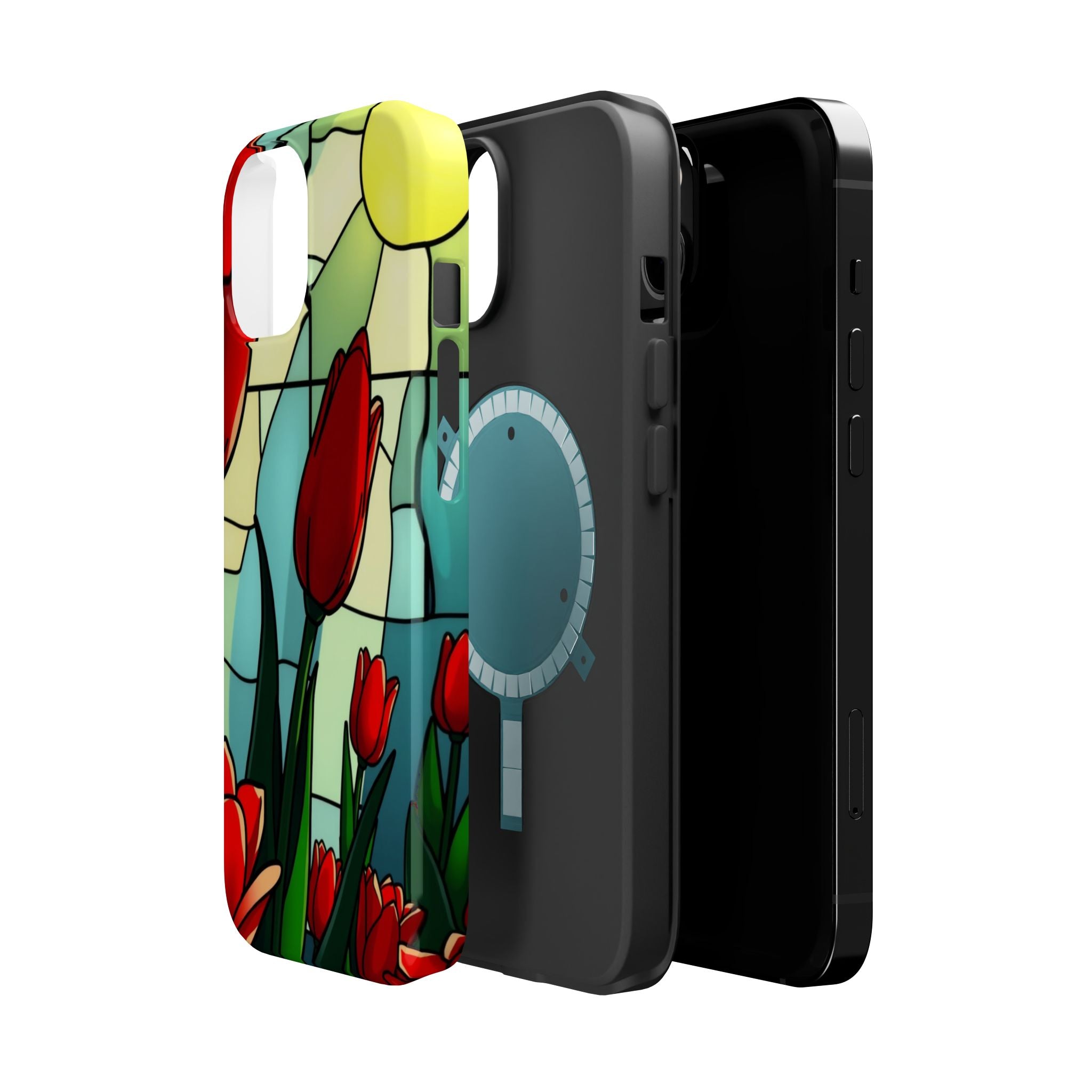 iPhone Tulip Row Stained Glass Slim Everyday Designer Case · iPhone Case